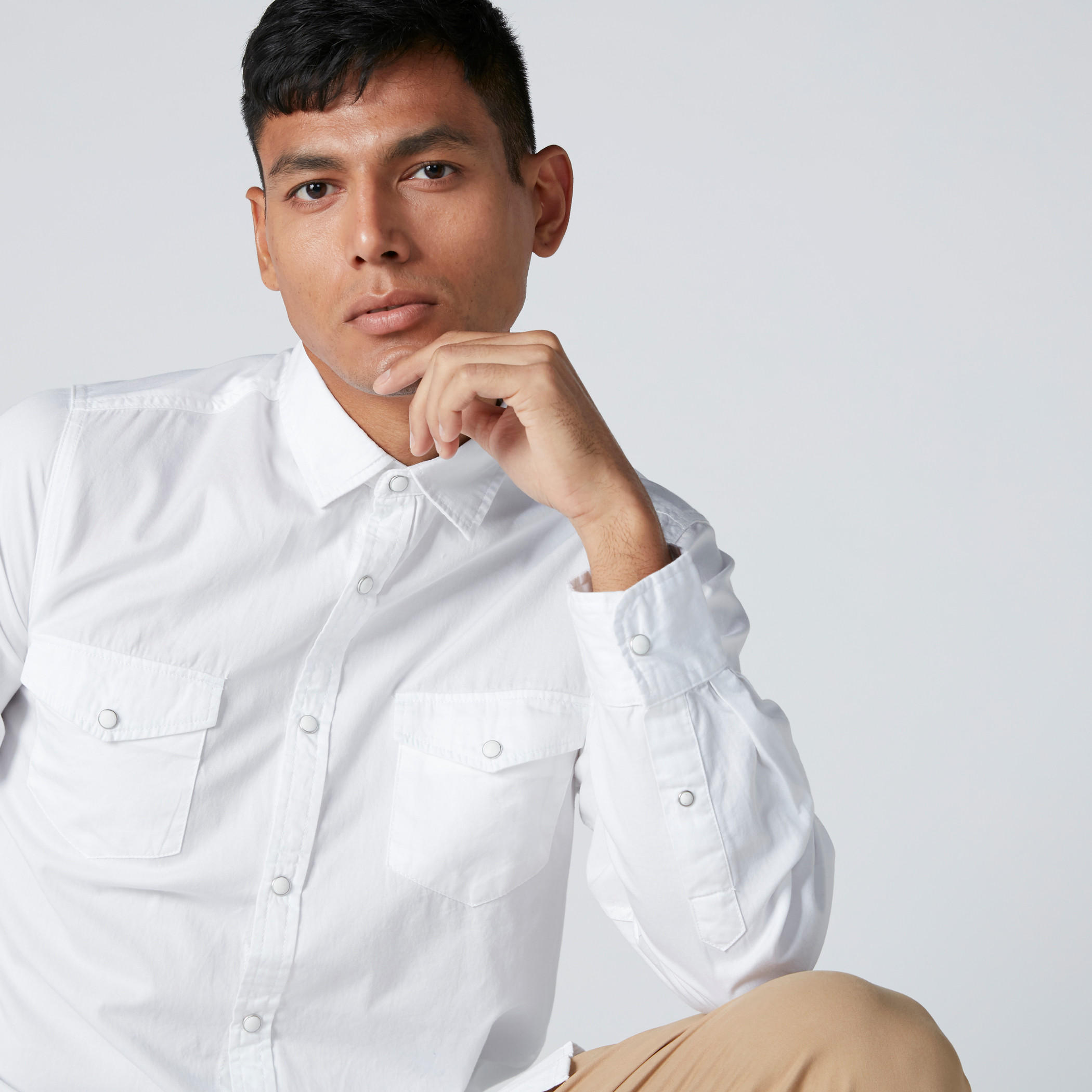 قميص بأكمام طويلة وأزرار وجيوب من لي كوبر-men-clothing-shirts-image-2