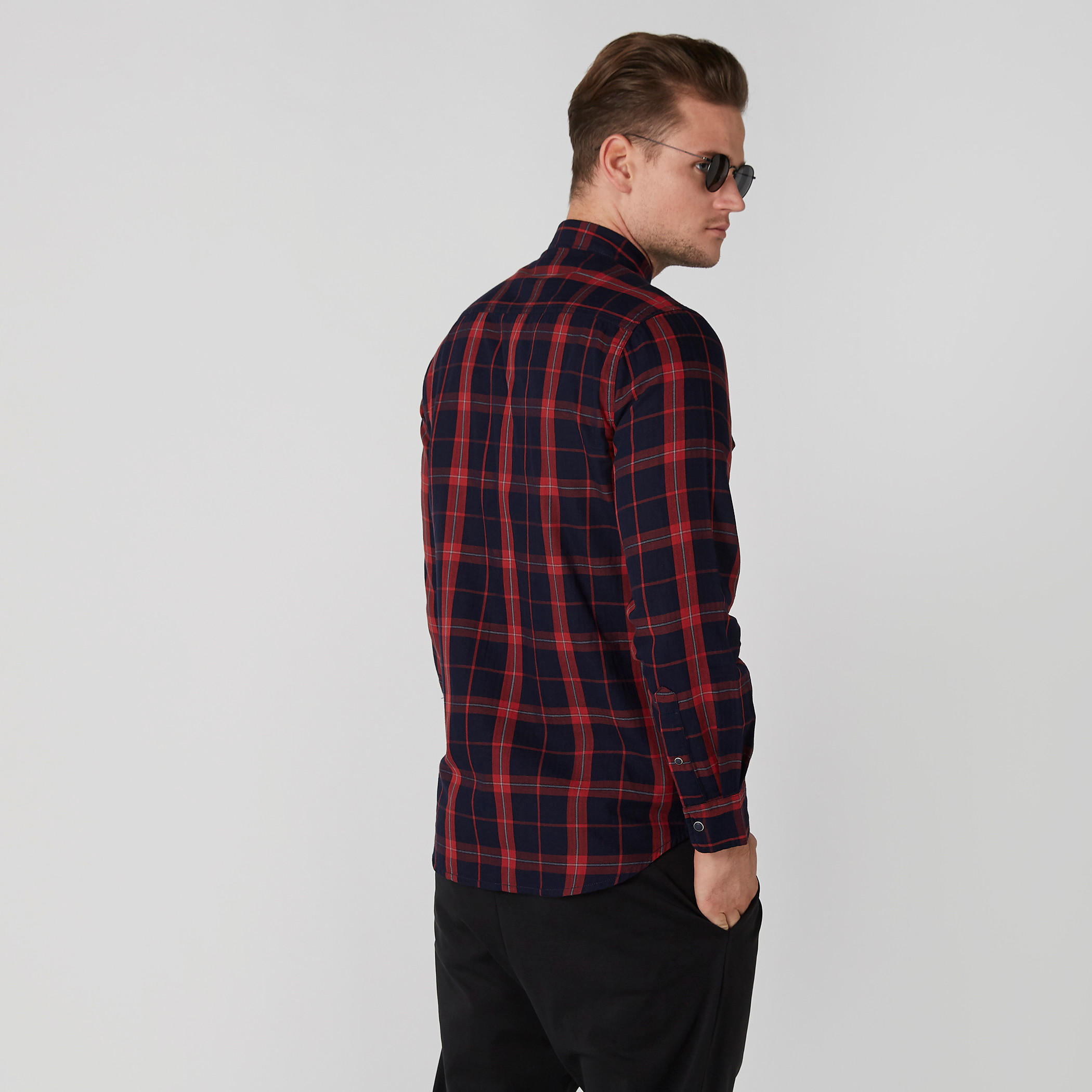 قميص كاروهات بأكمام طويلة وأزرار من لي كوبر-men-clothing-shirts-image-3