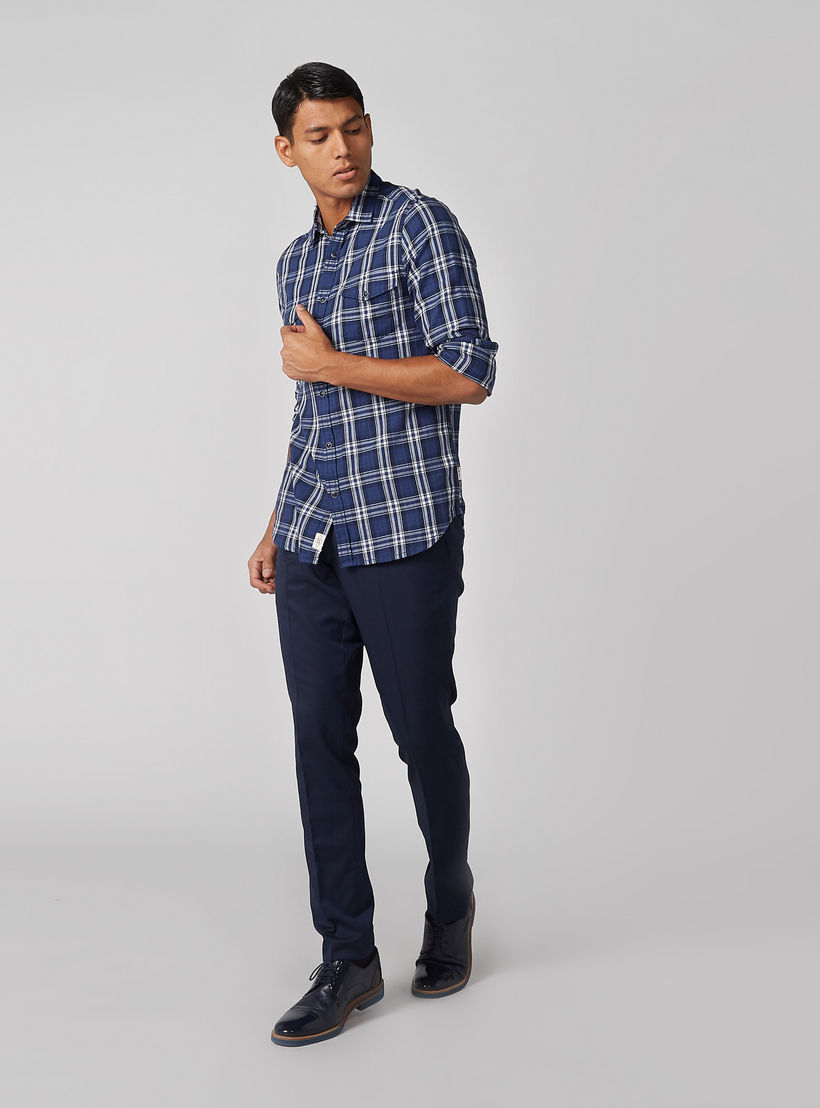 قميص كاروهات بأكمام طويلة وجيوب من لي كوبر-men-clothing-shirts-image-2