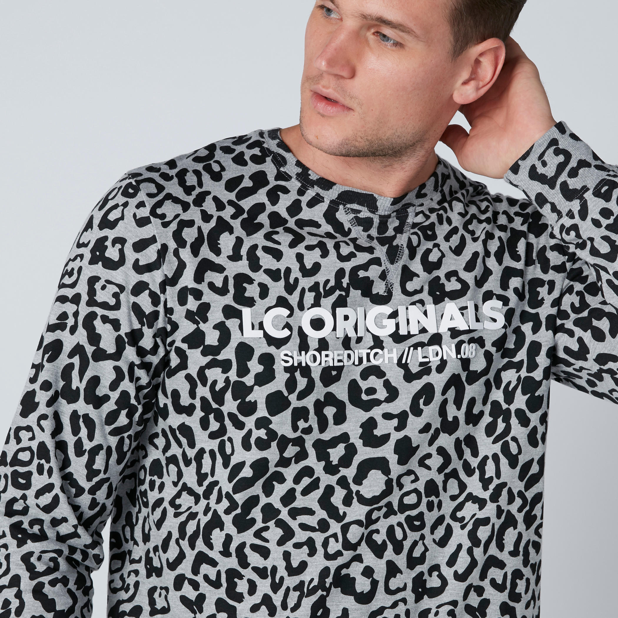 Printed Sweatshirt with Crew Neck and Long Sleeves-men-winterwear-hoodiesandsweatshirts-image-2