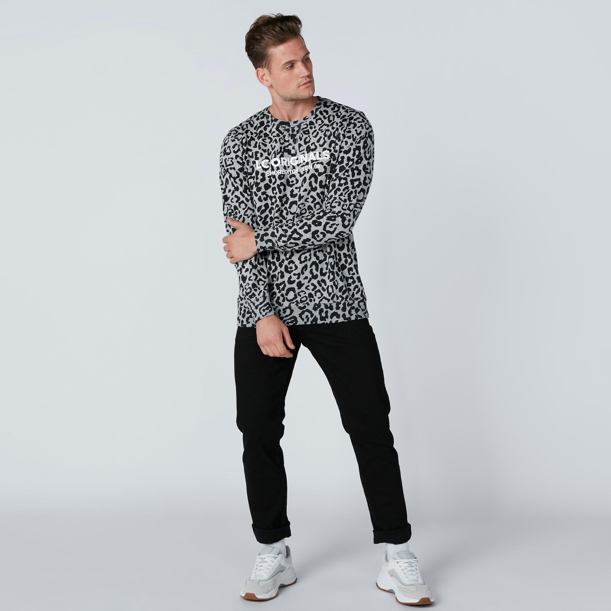 Printed Sweatshirt with Crew Neck and Long Sleeves-men-winterwear-hoodiesandsweatshirts-image-3