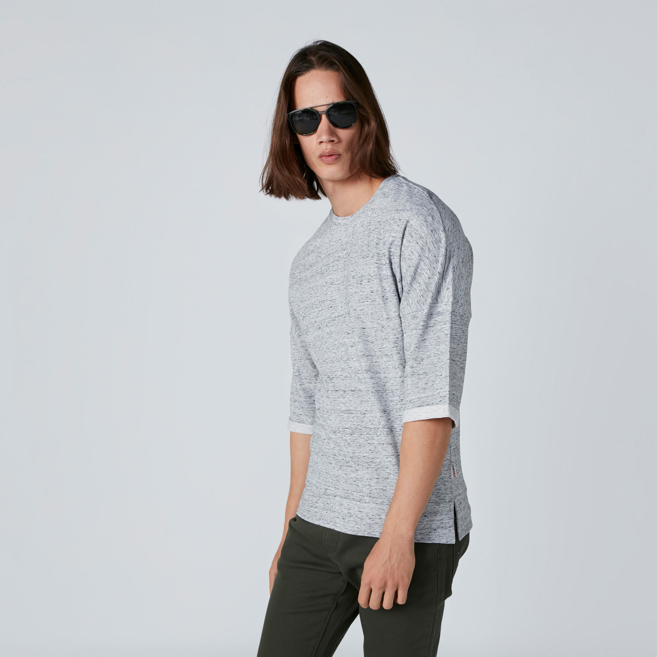 Melange Printed T-Shirt with Crew Neck and Drop Shoulder Sleeves-men-clothing-tshirtsandpolos-tshirts-image-2
