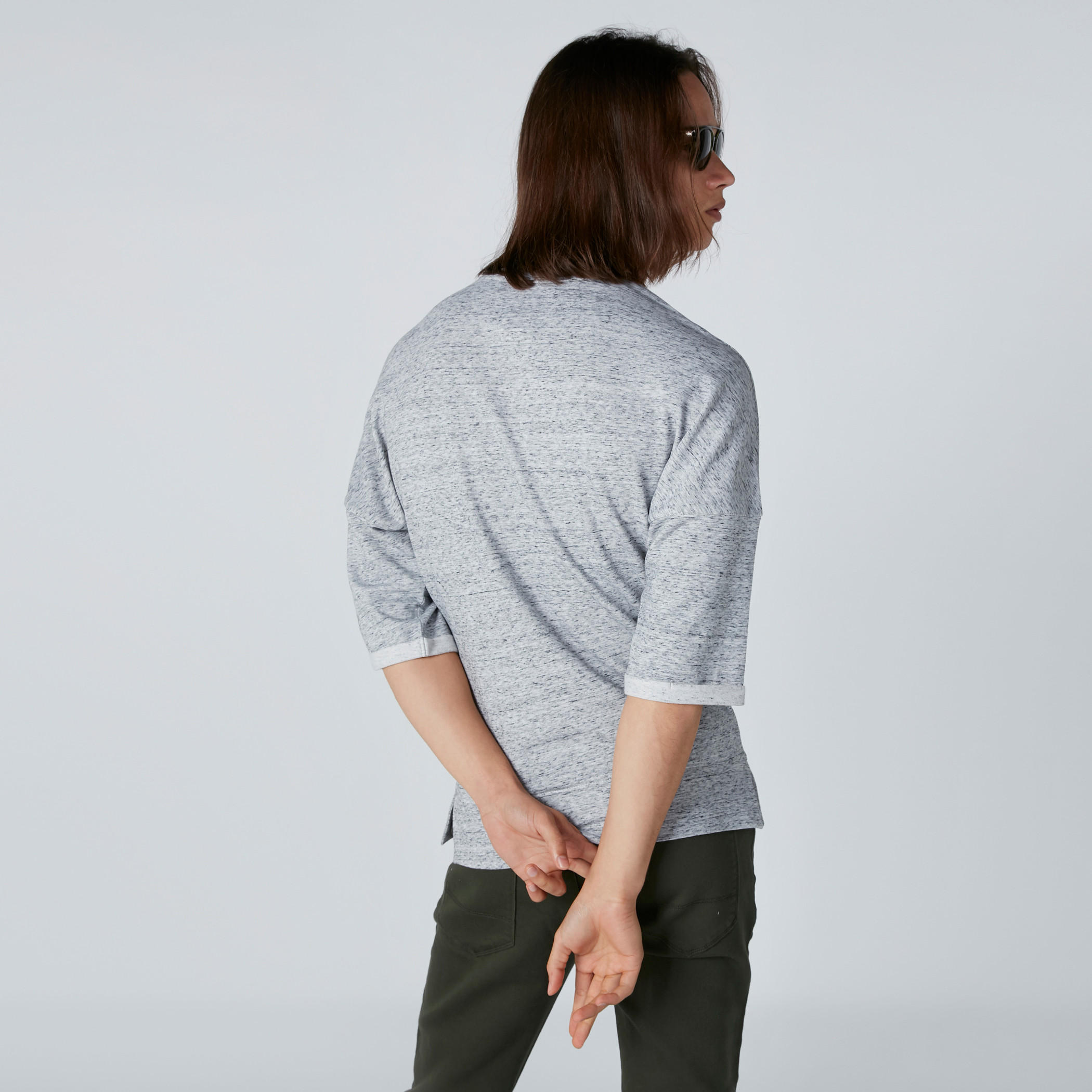 تيشيرت بطبعات ميلانج وأكتاف منسدلة-men-clothing-tshirtsandpolos-tshirts-image-2