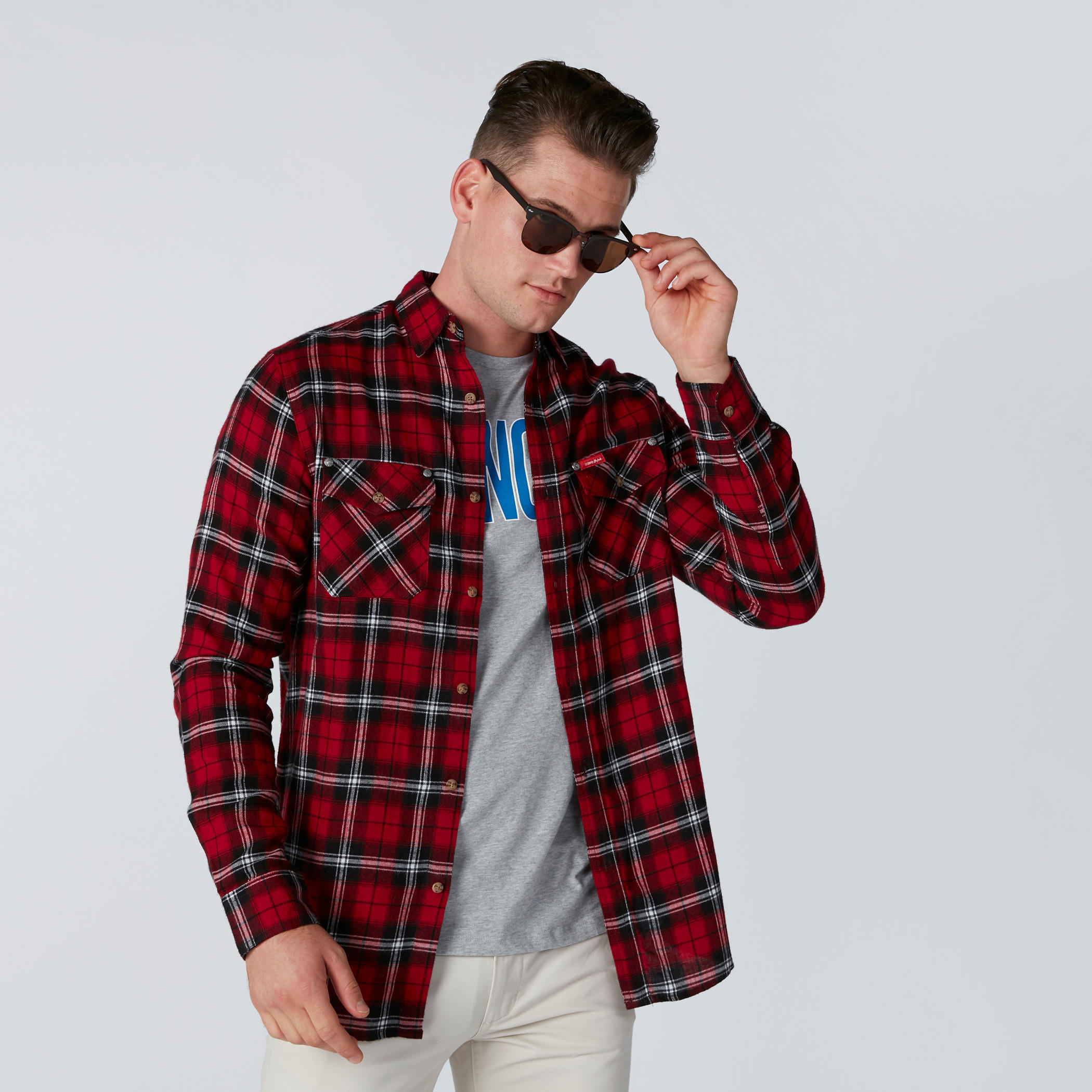 Chequered Shirt with Long Sleeves and Complete Placket-men-clothing-shirts-image-1
