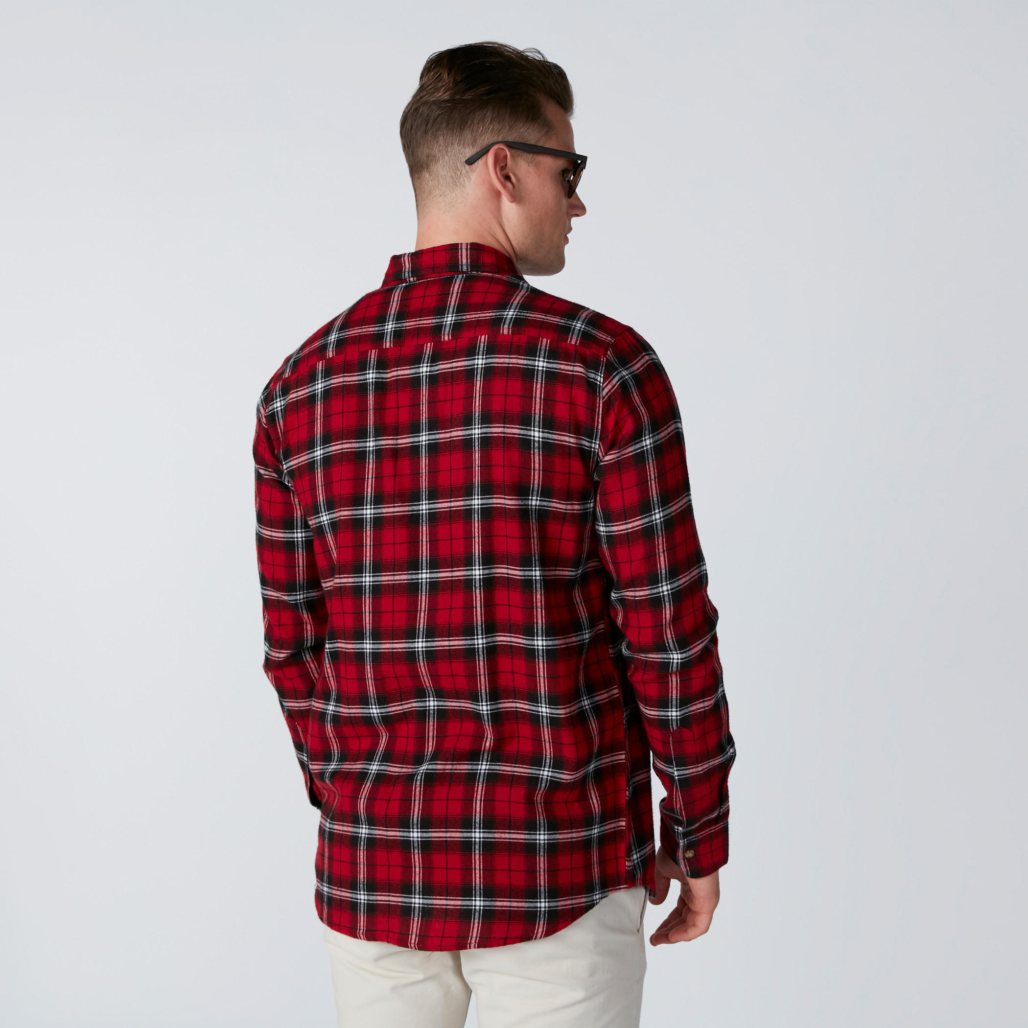 Chequered Shirt with Long Sleeves and Complete Placket-men-clothing-shirts-image-2