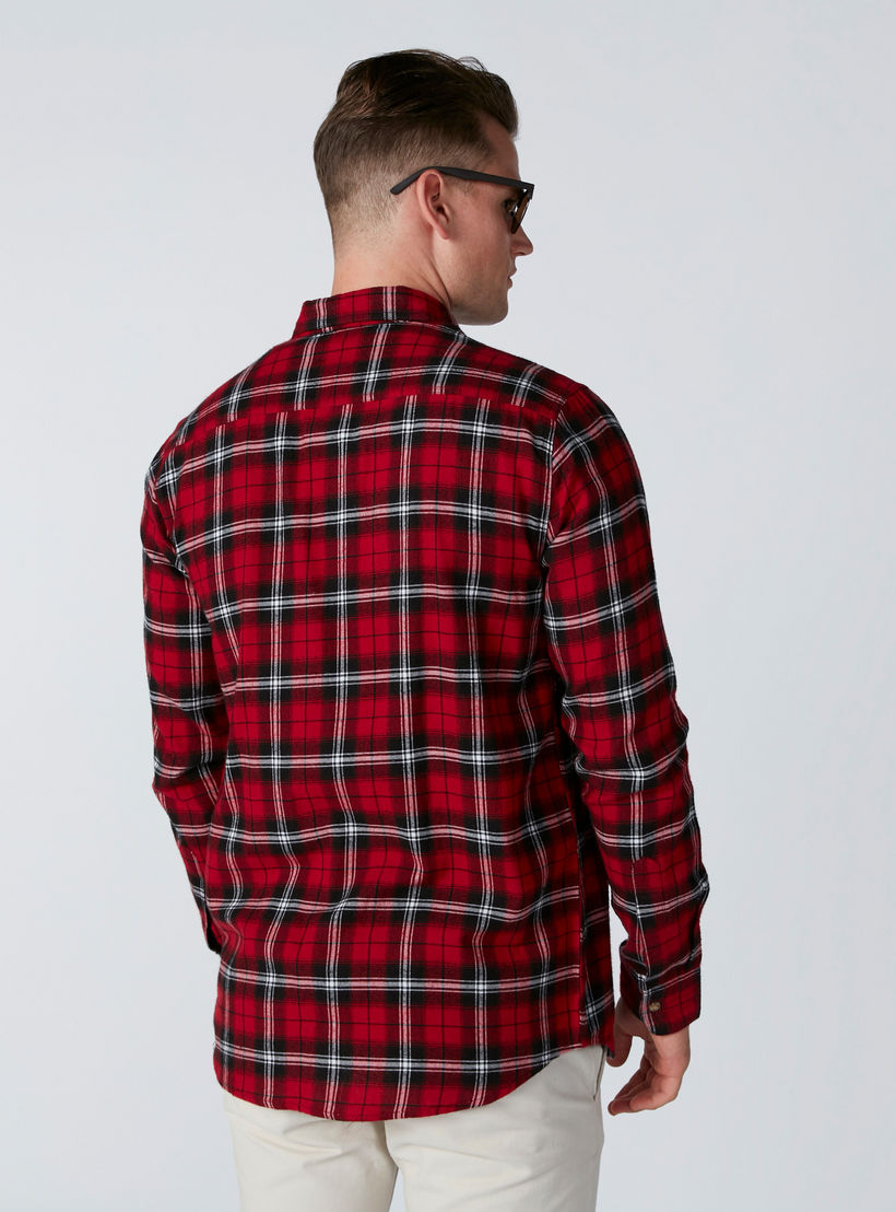 Chequered Shirt with Long Sleeves and Complete Placket-men-clothing-shirts-image-2