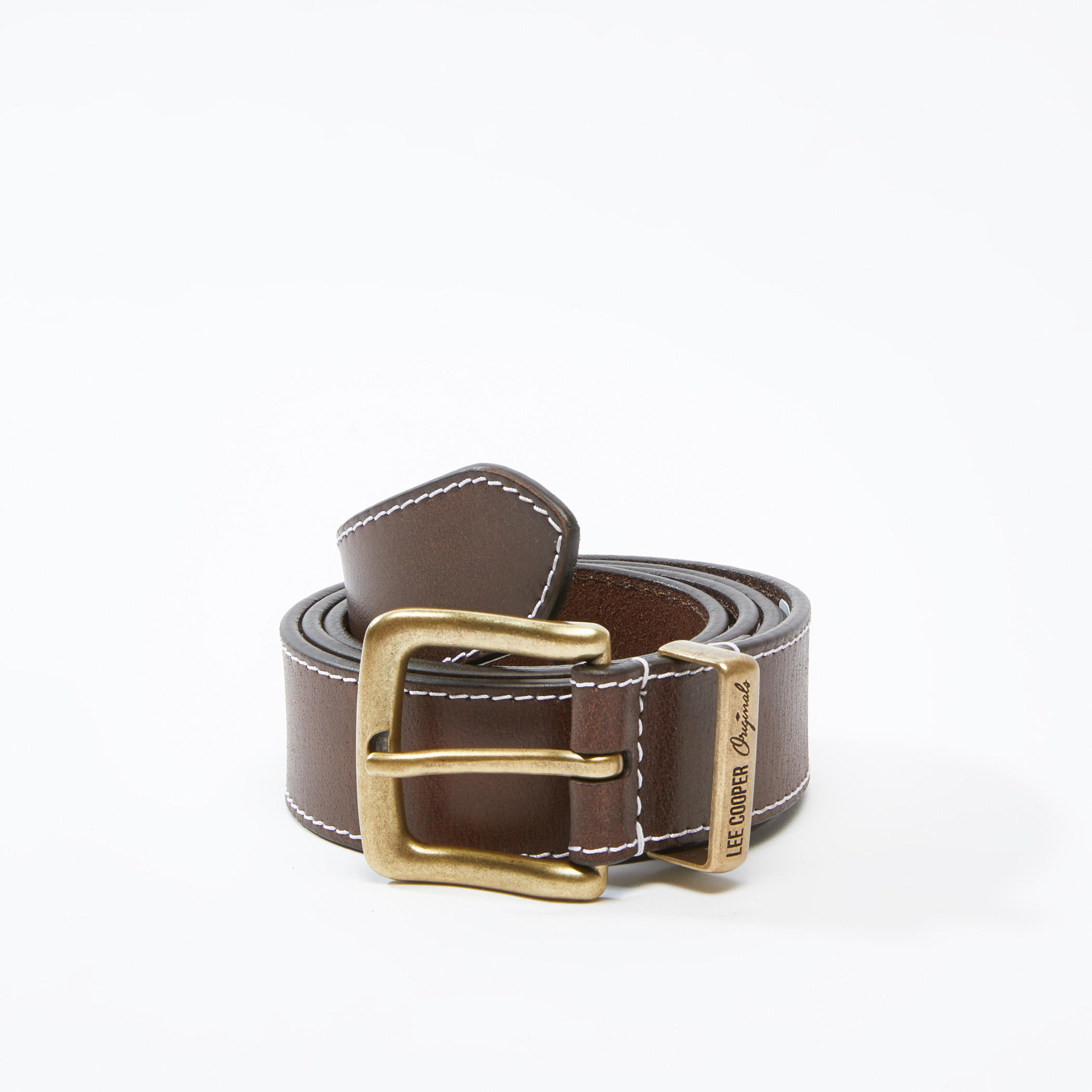حزام بإبزيم بدبوس ودرزات من لي كوبر-men-beltsandwallets-belts-image-1