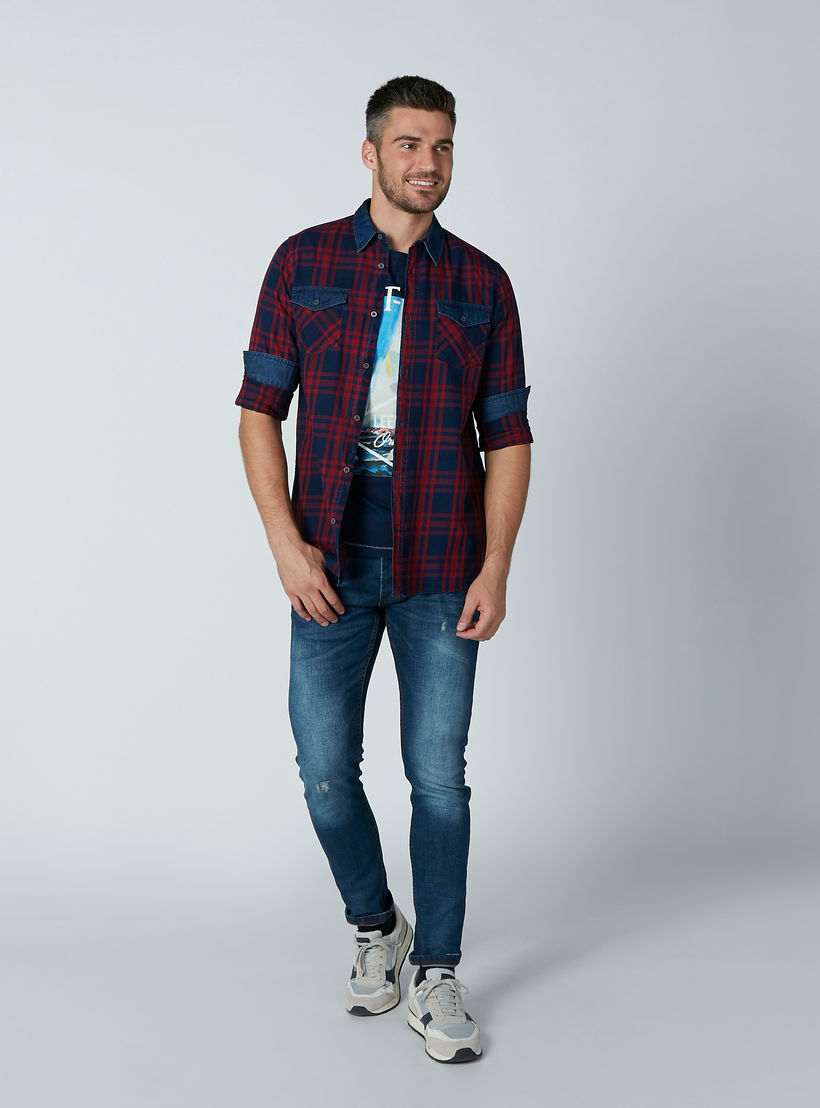 قميص كاروهات بأكمام طويلة وجيب-men-clothing-shirts-image-2