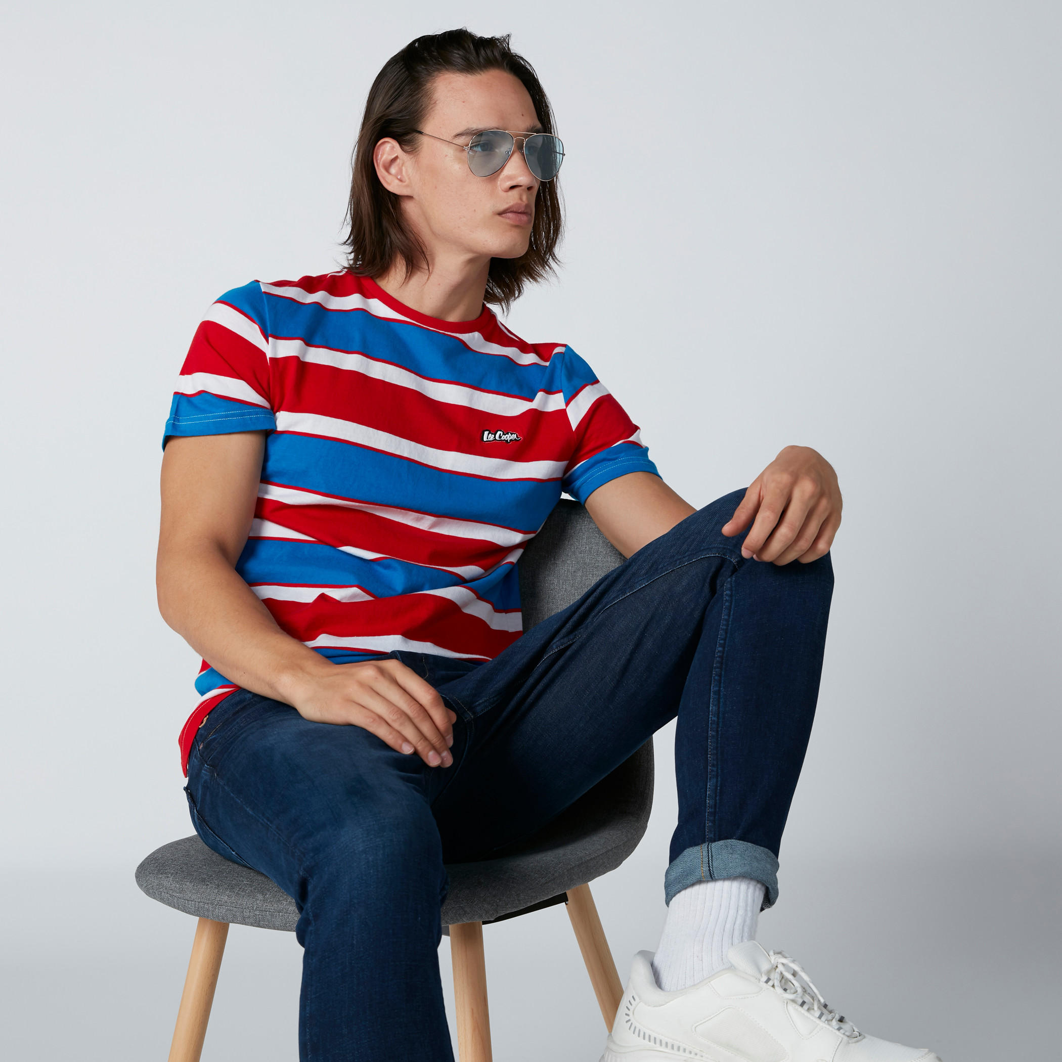 Lee Cooper Striped T-Shirt with Crew Neck-men-clothing-tshirtsandpolos-tshirts-image-2