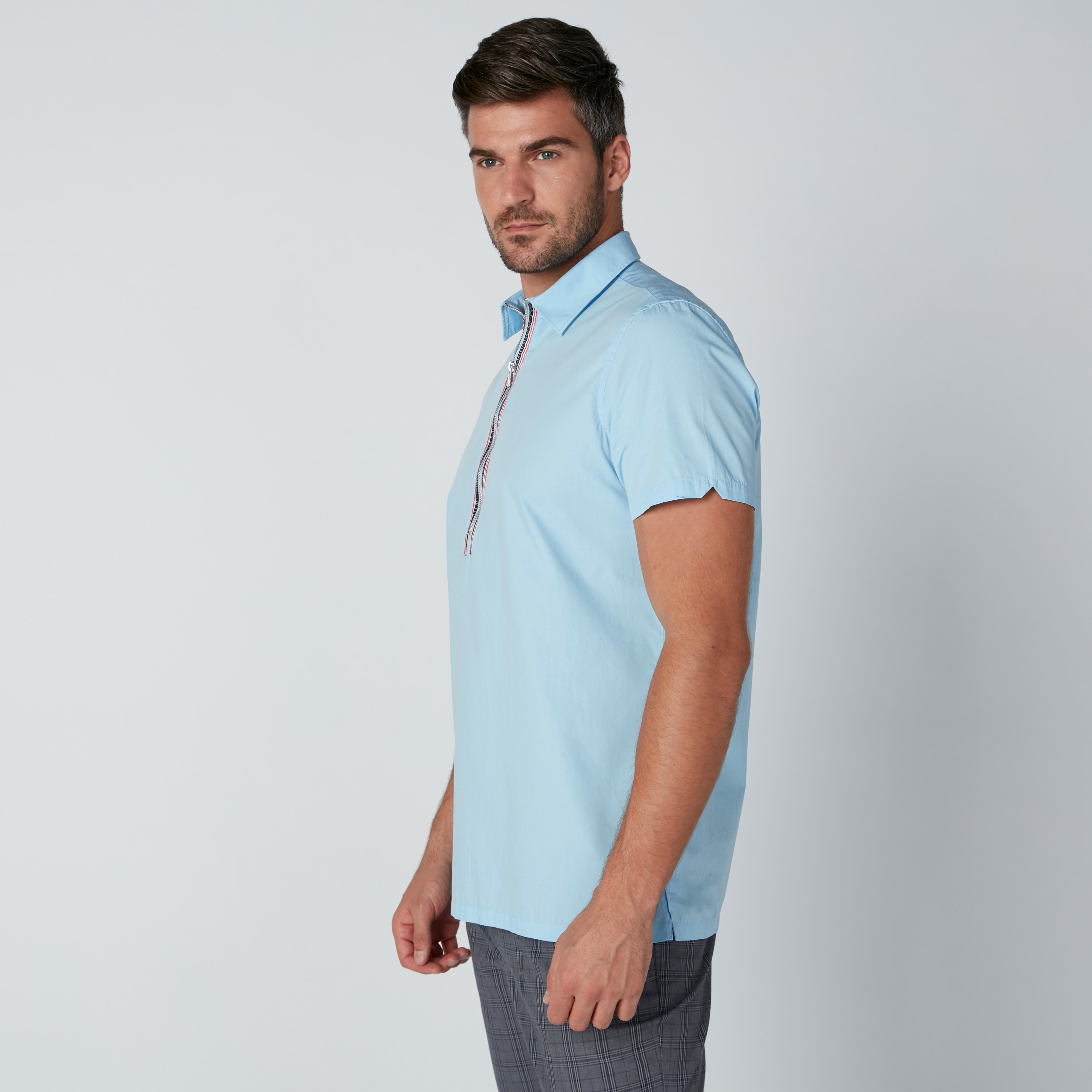 قميص بأكمام طويلة وسحّاب إغلاق من لي كوبر-men-clothing-tshirtsandpolos-polos-image-1