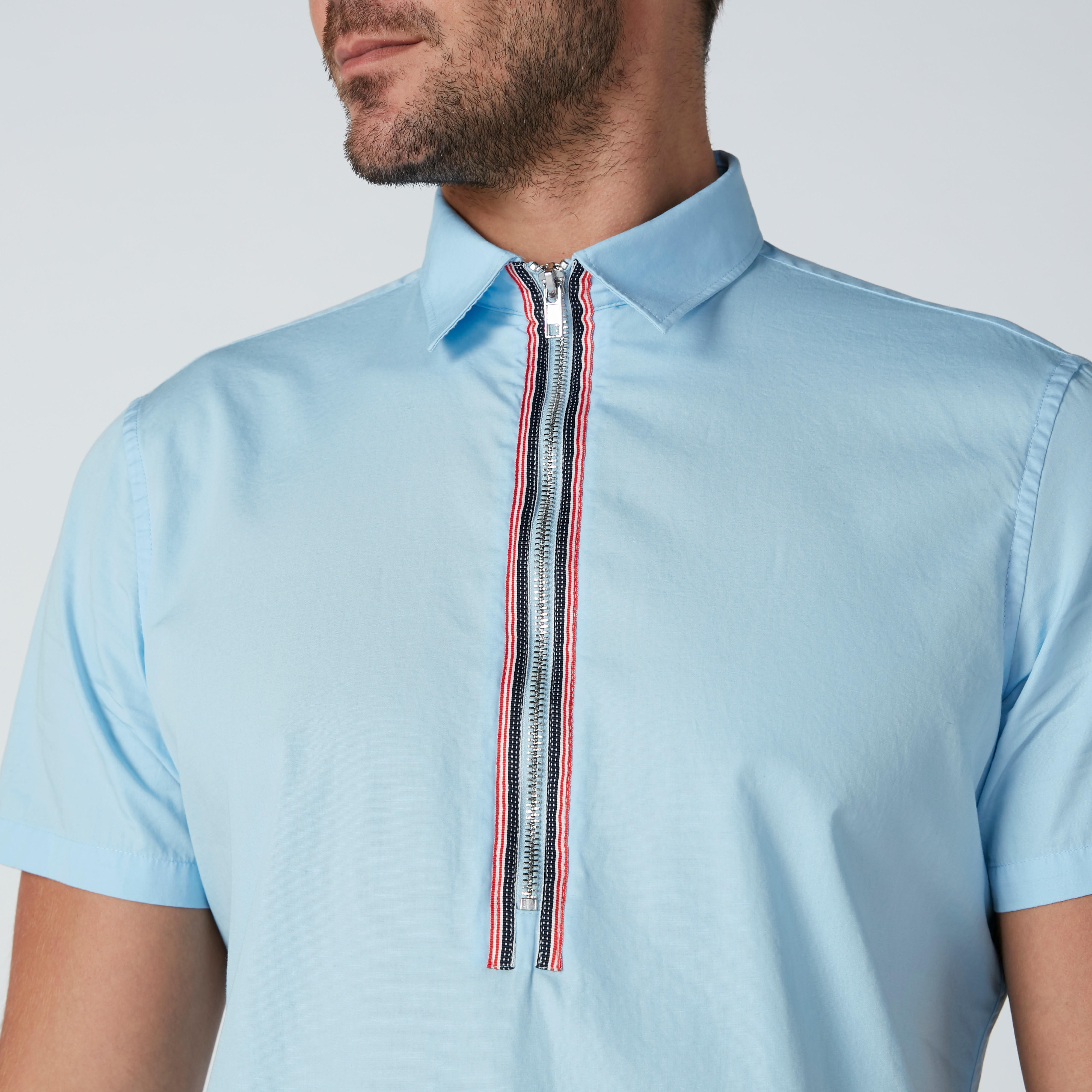 قميص بأكمام طويلة وسحّاب إغلاق من لي كوبر-men-clothing-tshirtsandpolos-polos-image-4