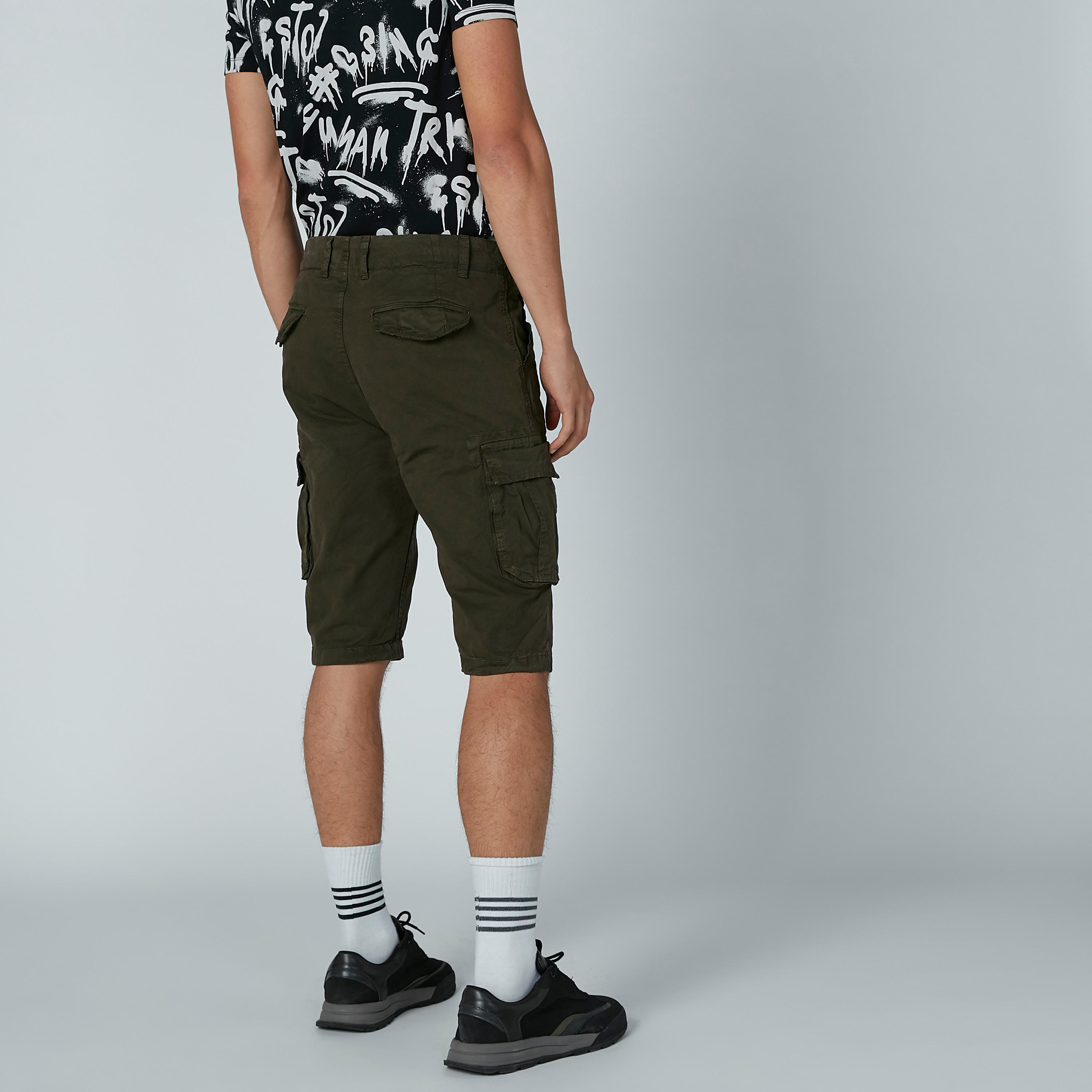 Lee Cooper Solid Shorts with Pocket Detail-men-clothing-bottoms-shorts-image-3