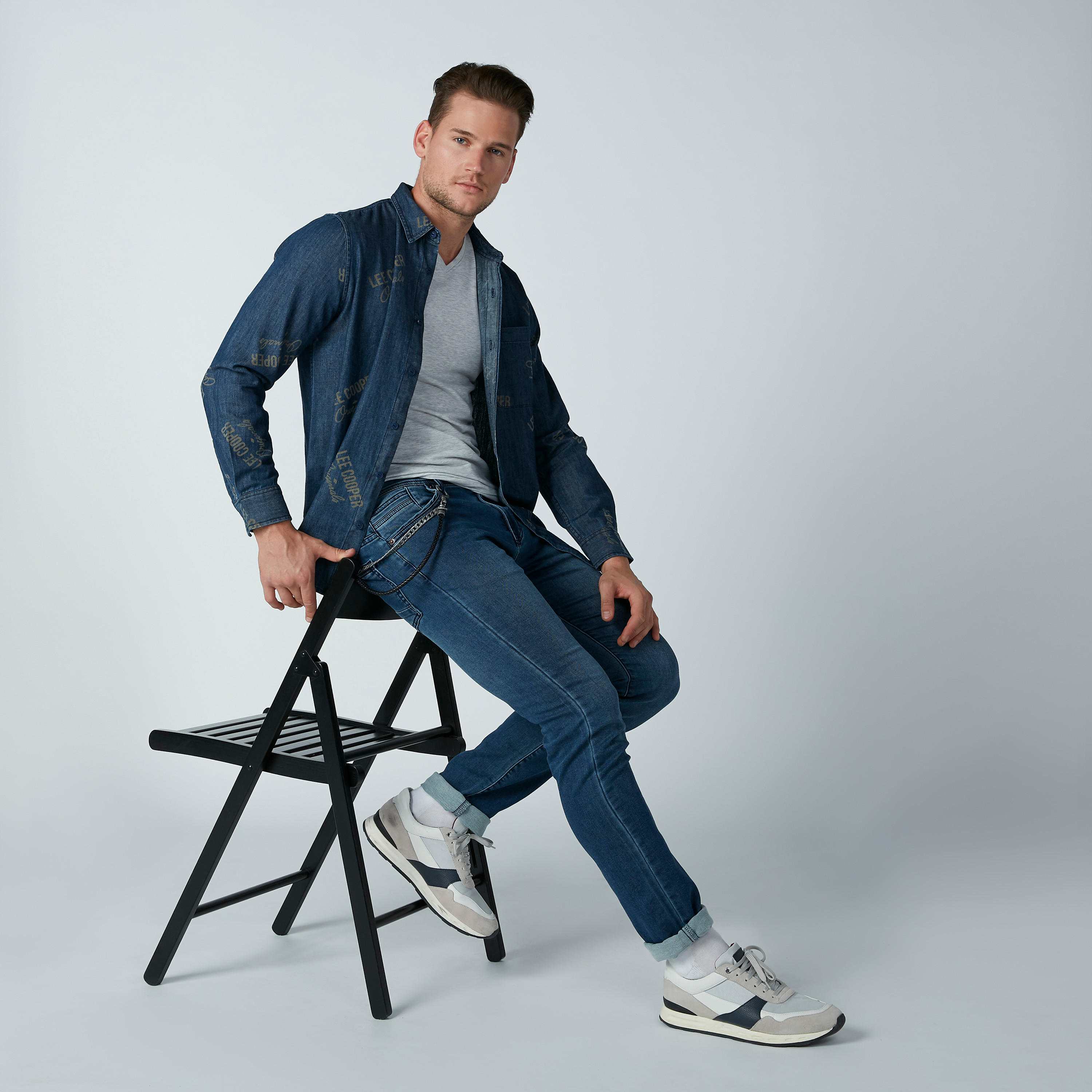 قميص مستدام بأكمام طويلة وطبعات من لي كوبر -men-clothing-shirts-image-2