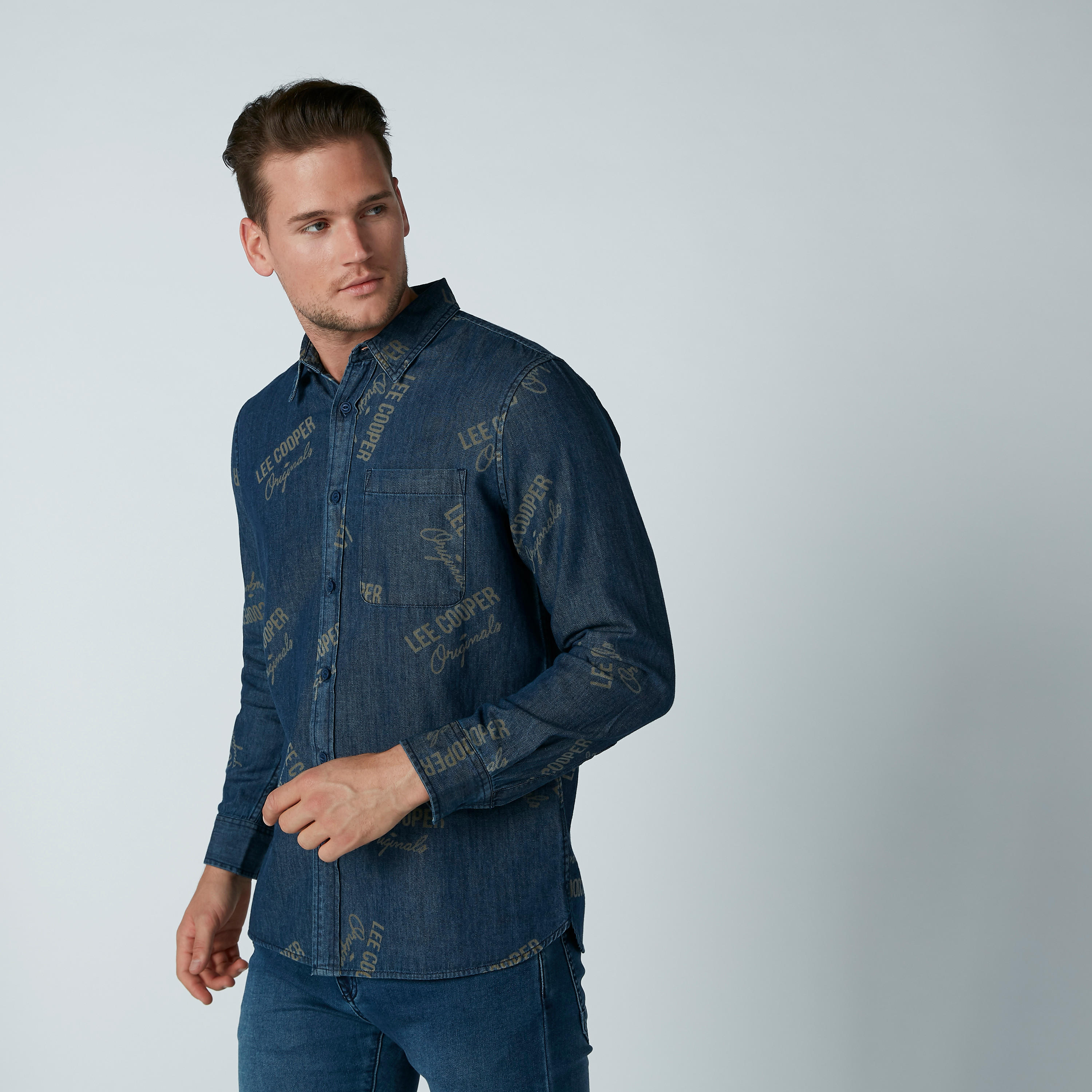 قميص مستدام بأكمام طويلة وطبعات من لي كوبر -men-clothing-shirts-image-3