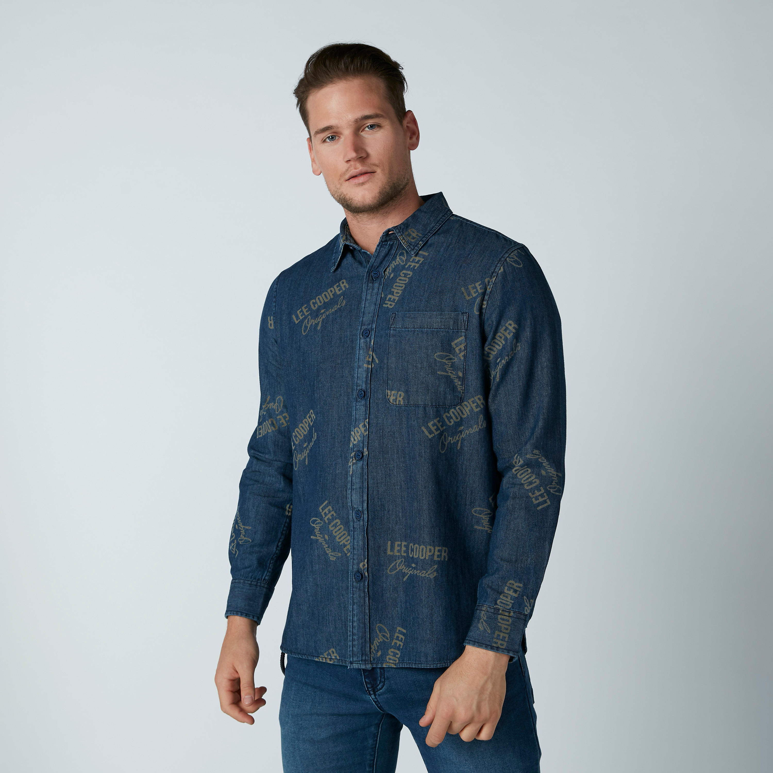 قميص مستدام بأكمام طويلة وطبعات من لي كوبر -men-clothing-shirts-image-4