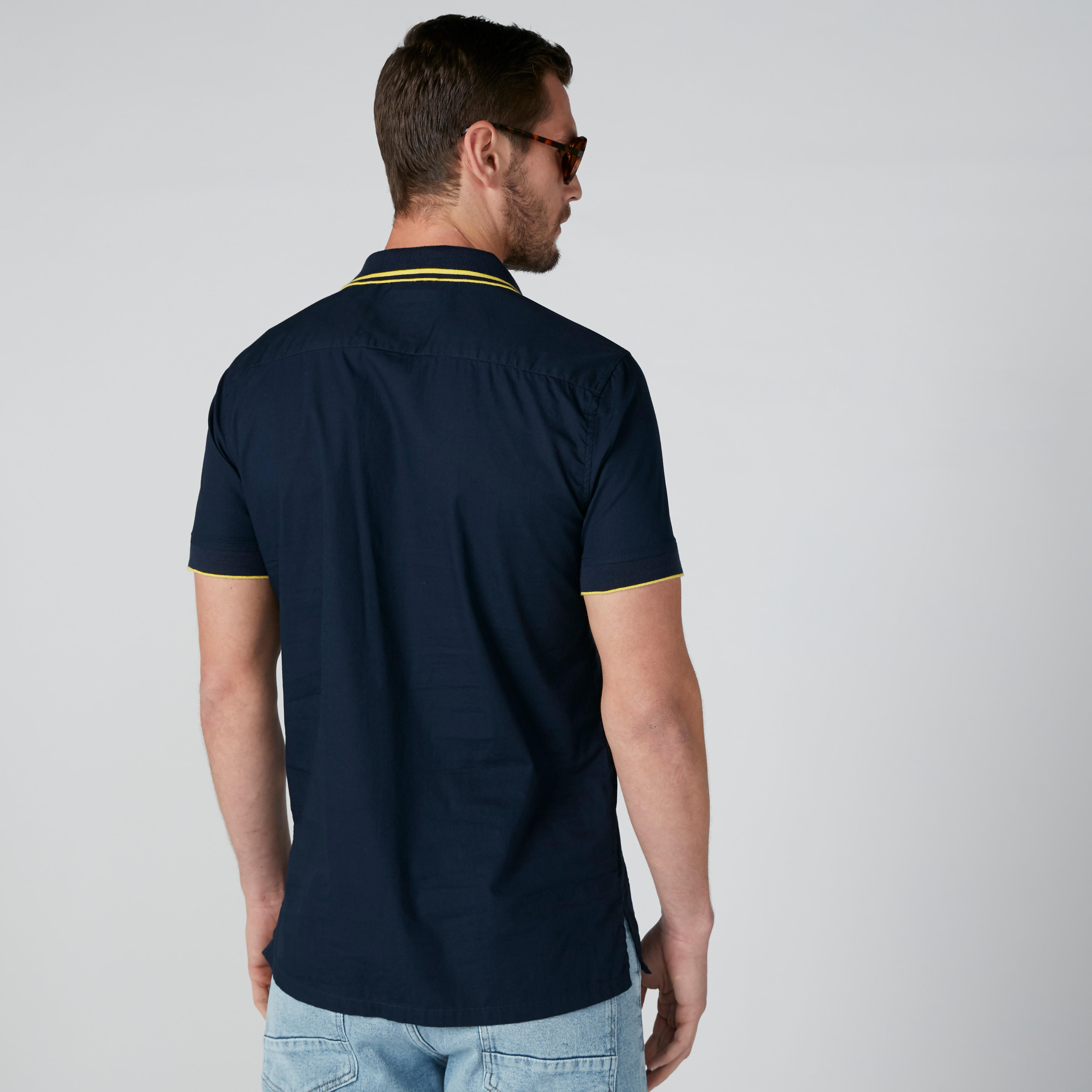 تيشيرت مستدام بولو سادة بقصّة سليم-men-clothing-tshirtsandpolos-polos-image-2