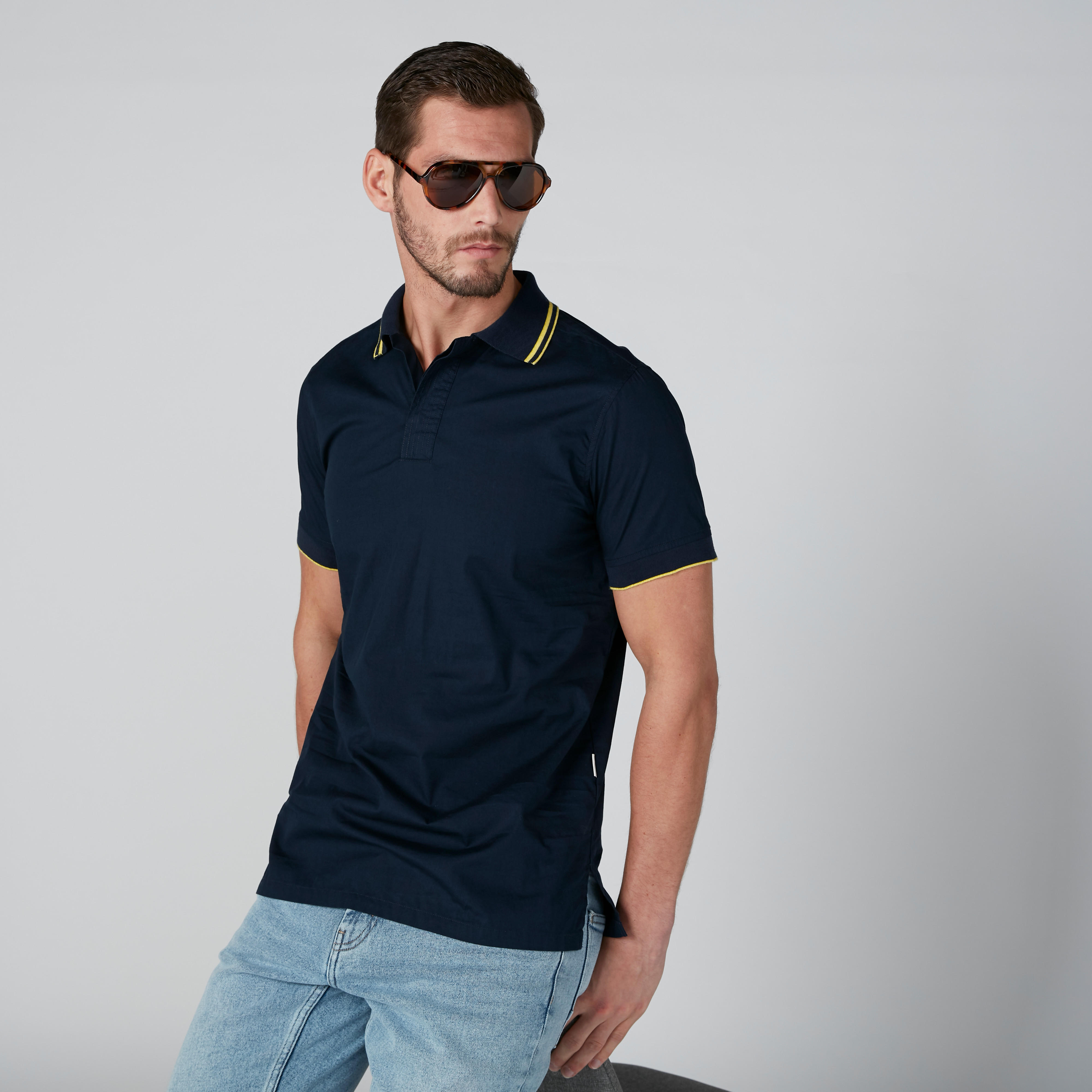 تيشيرت مستدام بولو سادة بقصّة سليم-men-clothing-tshirtsandpolos-polos-image-1