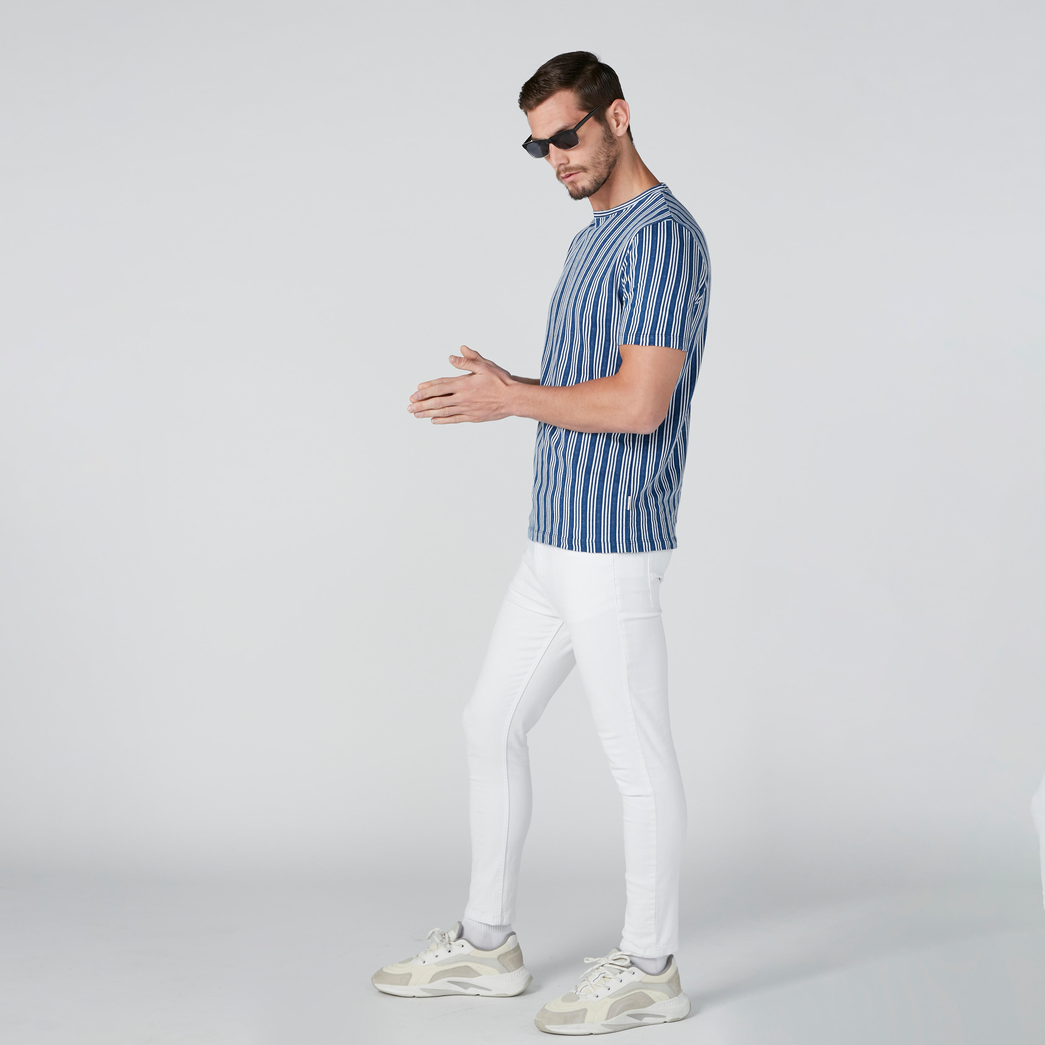 Sustainable Striped T-Shirt in Slim Fit with Crew Neck-men-clothing-tshirtsandpolos-tshirts-image-1