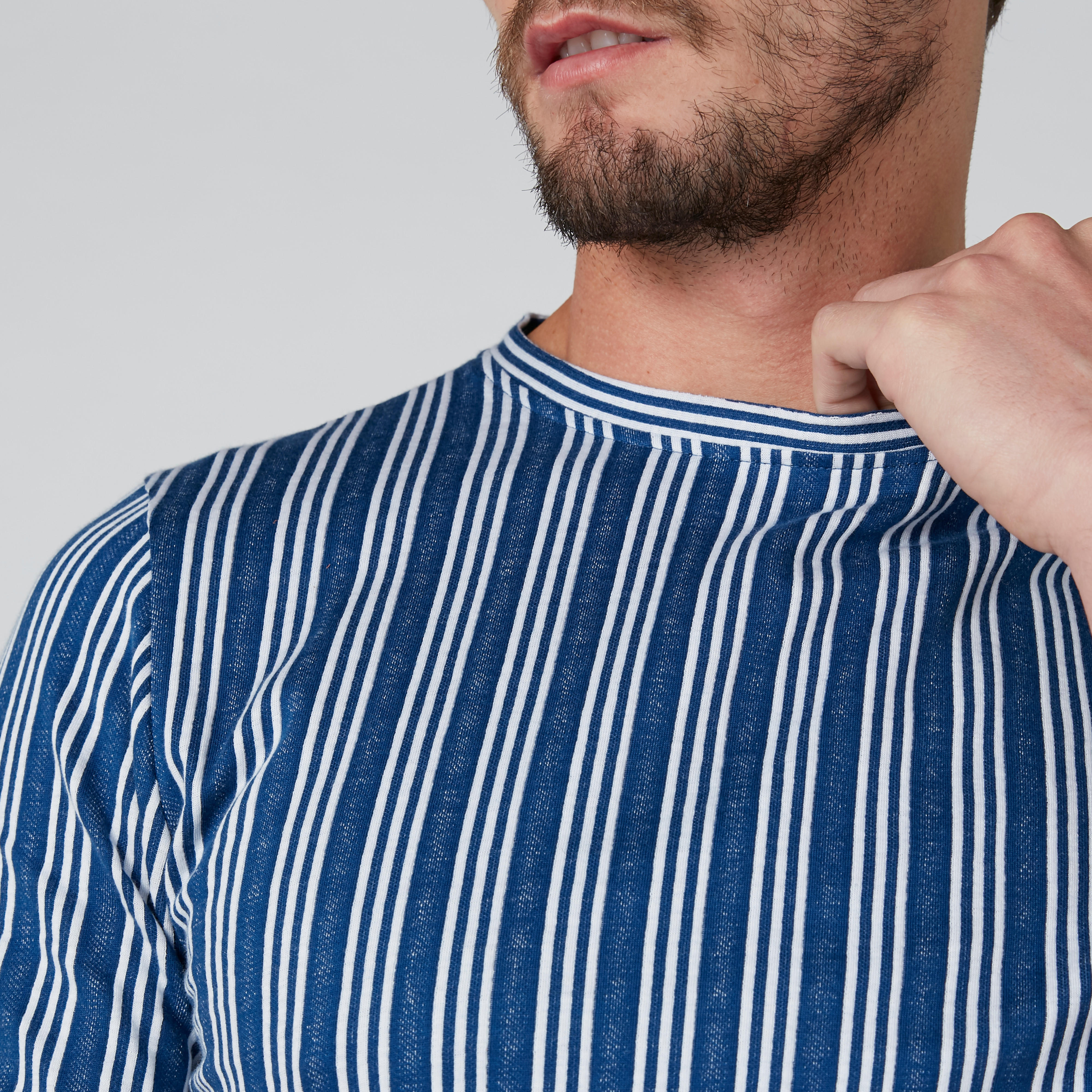 تيشيرت مستدام سليم فيت مقلّم بياقة ضيّقة-men-clothing-tshirtsandpolos-tshirts-image-3