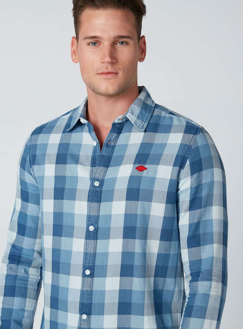Sustainable Chequered Shirt with Complete Placket-men-clothing-shirts-image-4
