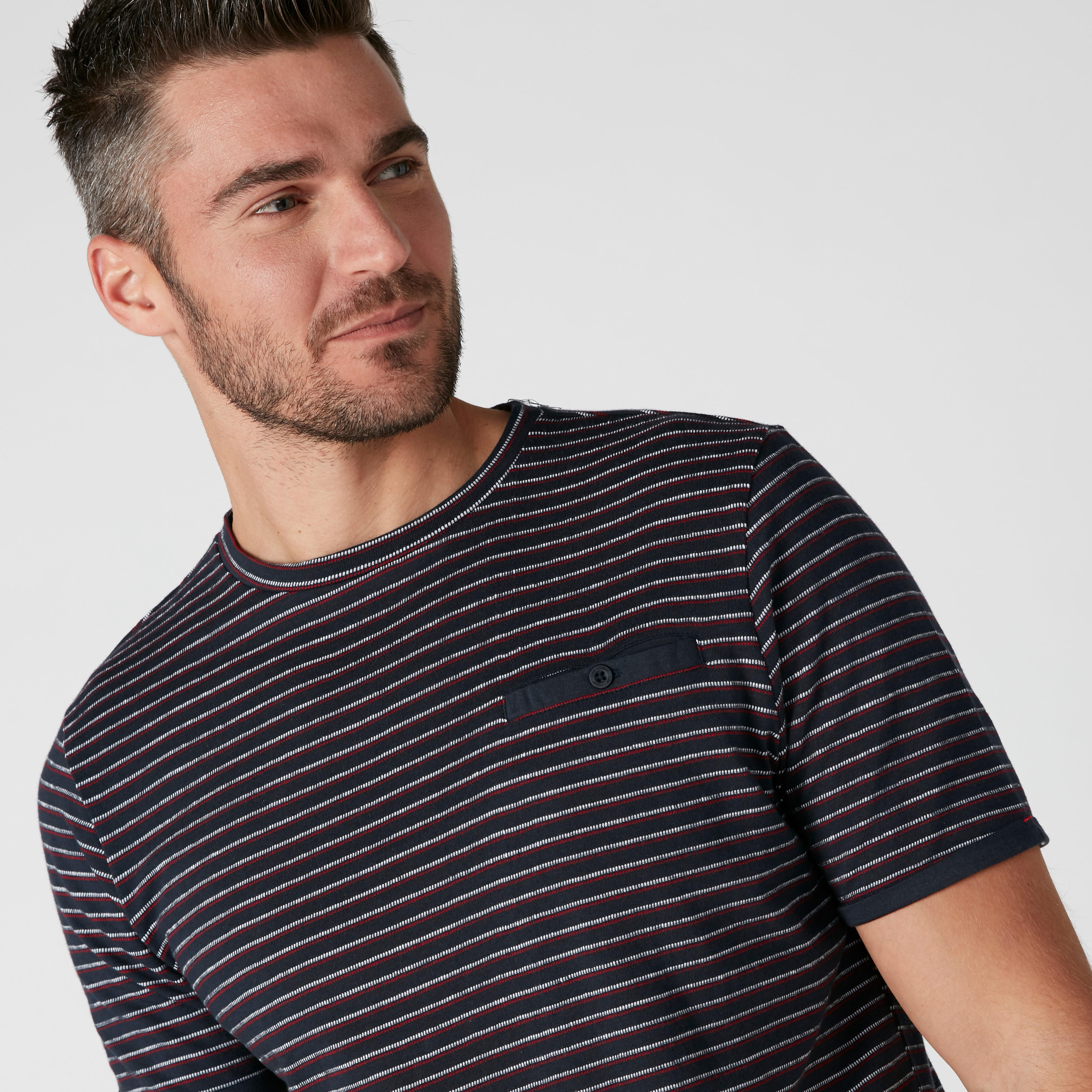 تيشيرت سليم فيت مقلّم بياقة ضيّقة-men-clothing-tshirtsandpolos-tshirts-image-4