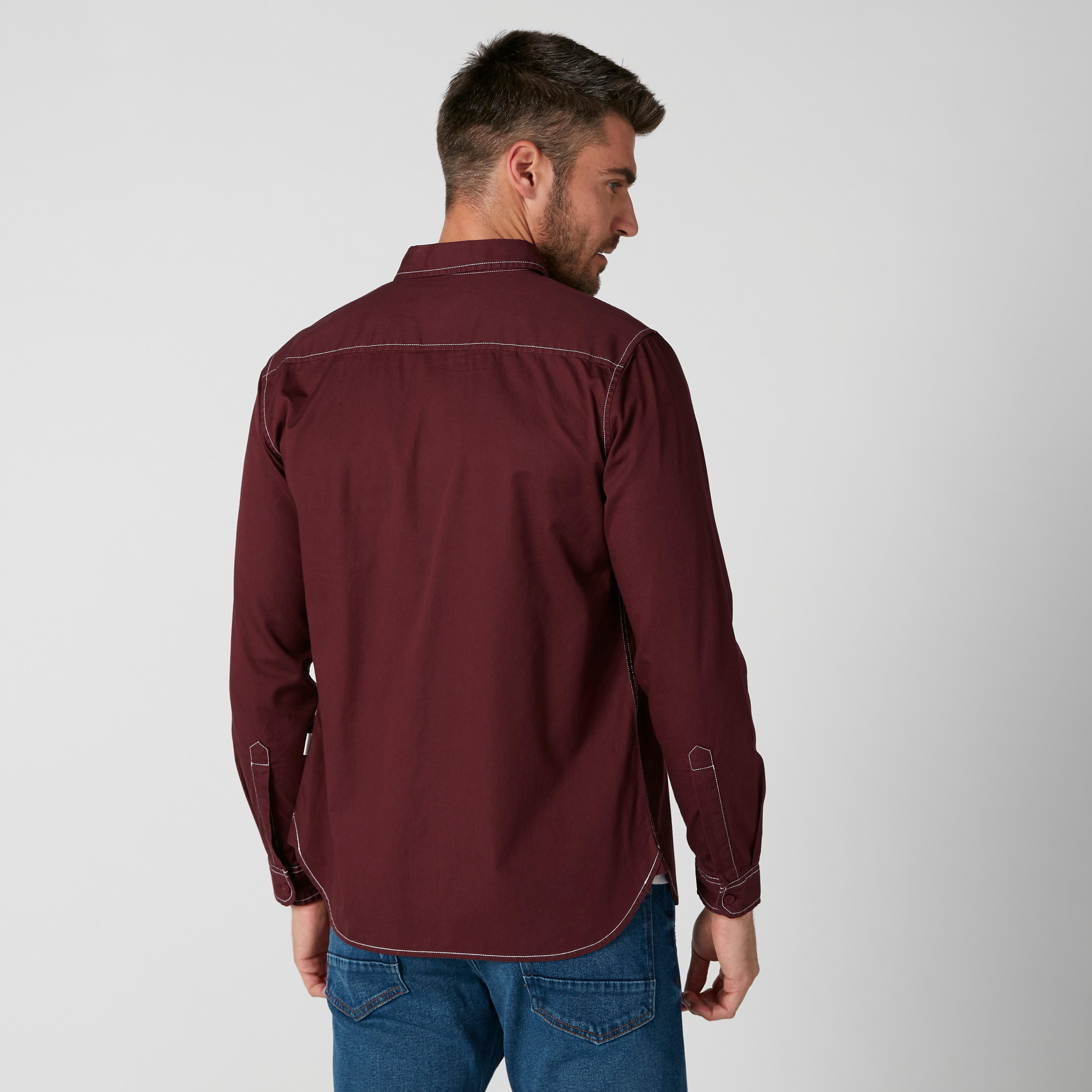 Sustainable Pocket Detail Shirt in Slim Fit with Long Sleeves-men-clothing-shirts-image-2