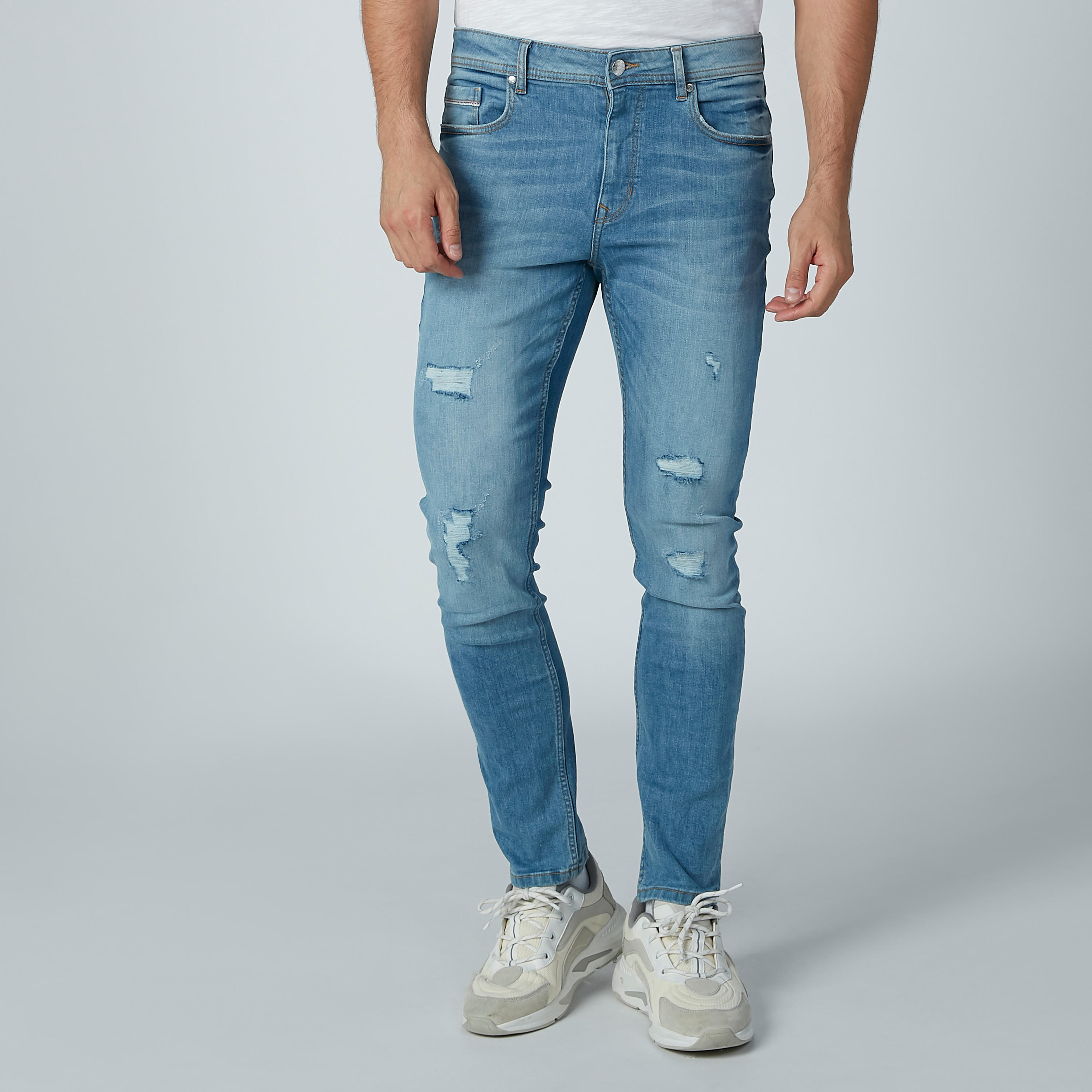 بنطال جينز طويل مضلّع بحلقات للحزام من لي كوبر-men-clothing-bottoms-jeans-image-1
