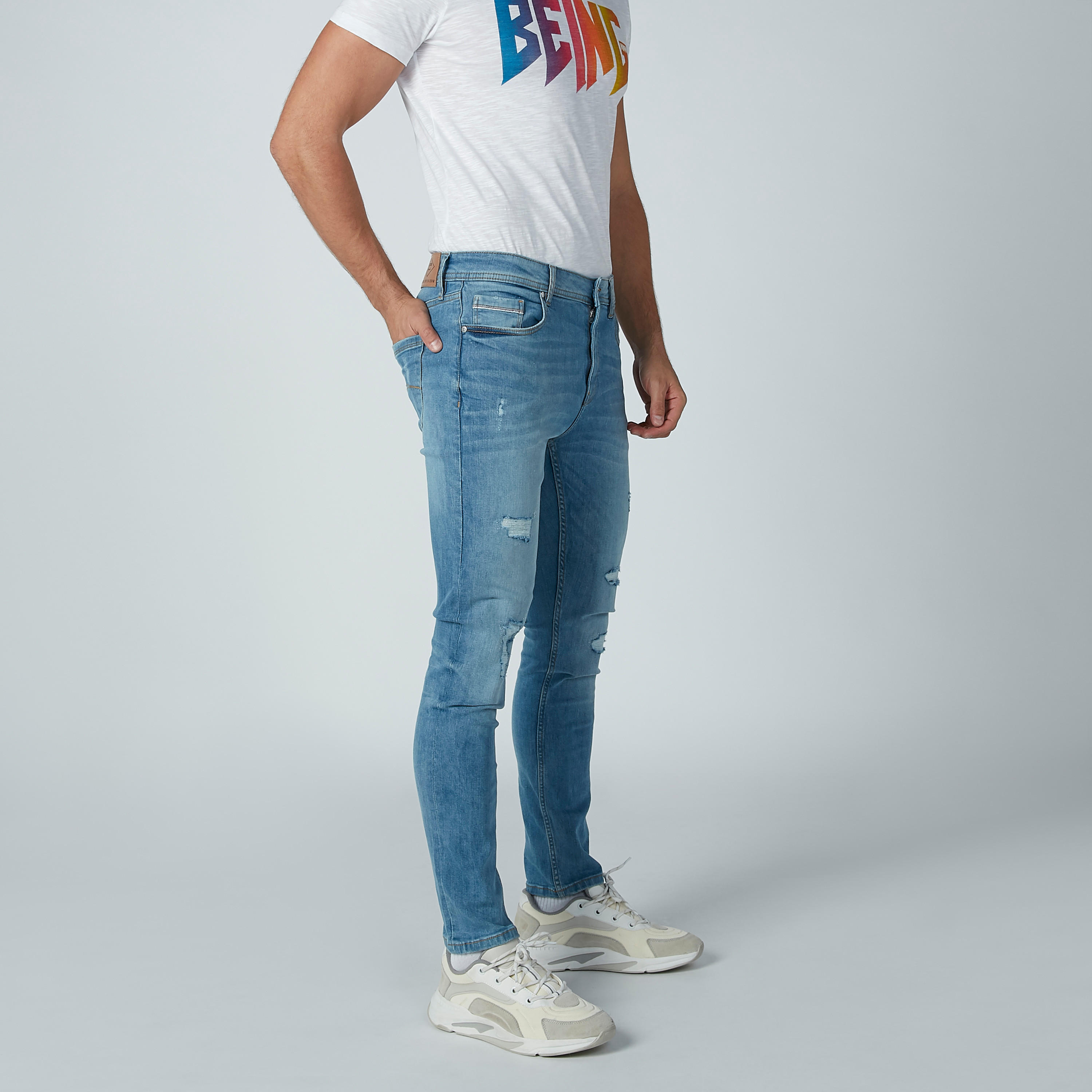 بنطال جينز طويل مضلّع بحلقات للحزام من لي كوبر-men-clothing-bottoms-jeans-image-3