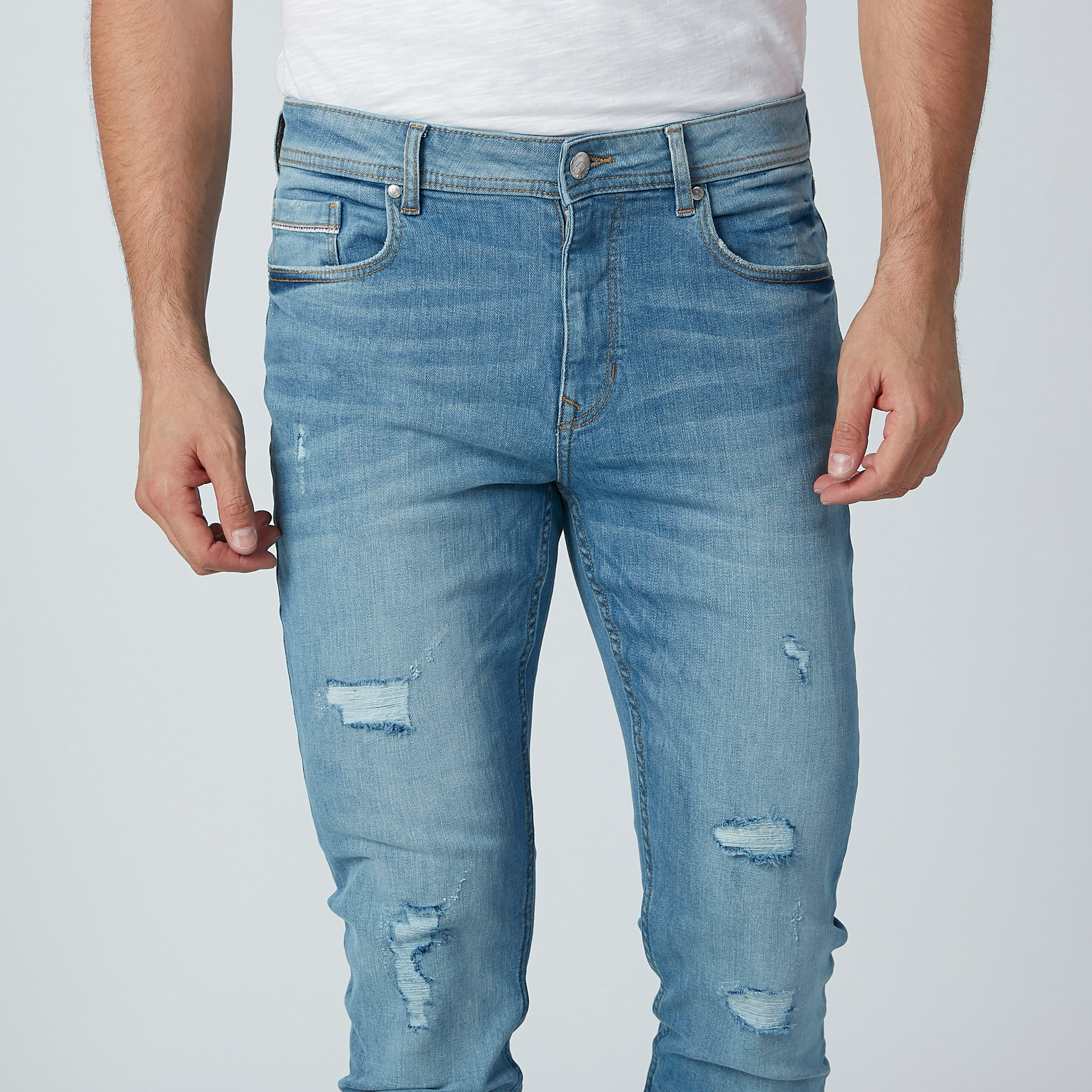 بنطال جينز طويل مضلّع بحلقات للحزام من لي كوبر-men-clothing-bottoms-jeans-image-4