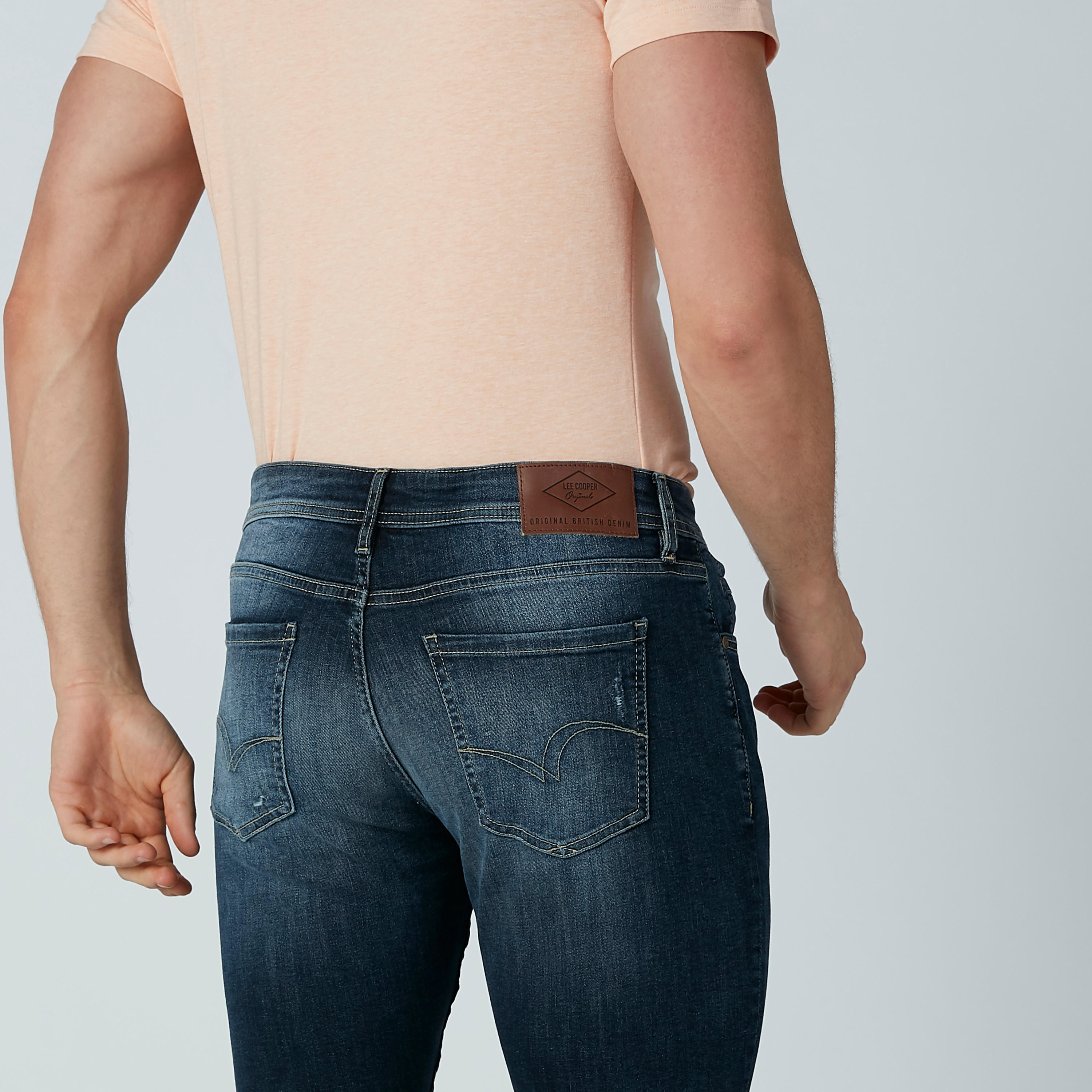 Lee Cooper Ripped Jeans in Slim Fit with Belt Loops-men-clothing-bottoms-jeans-image-4