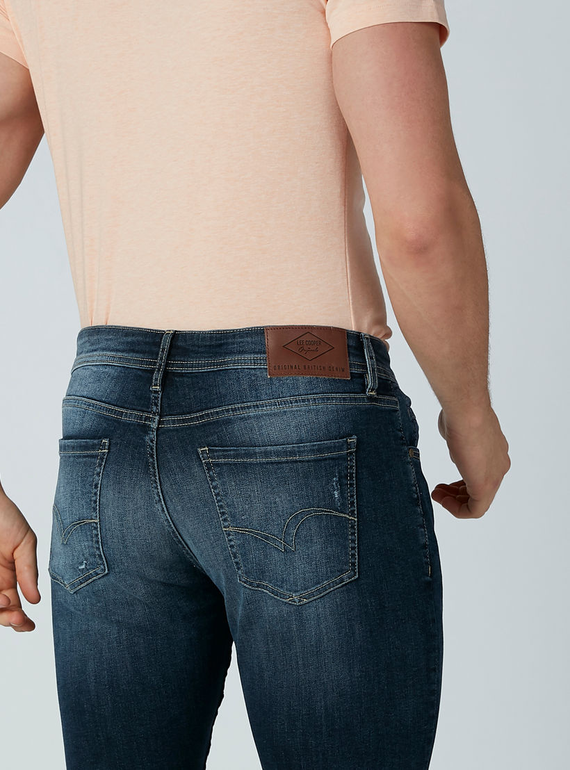 Lee Cooper Ripped Jeans in Slim Fit with Belt Loops-men-clothing-bottoms-jeans-image-4