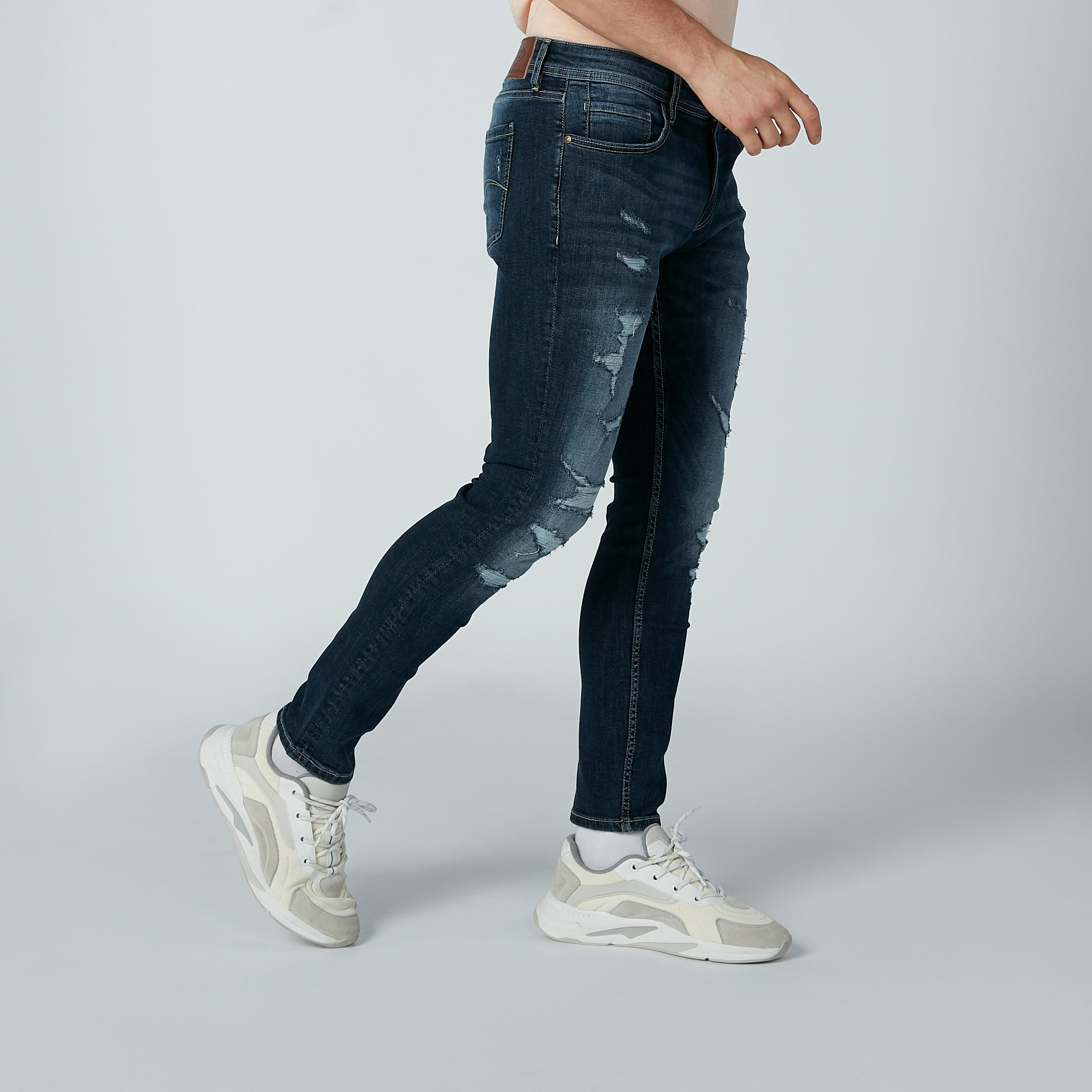 Lee Cooper Ripped Jeans in Slim Fit with Belt Loops-men-clothing-bottoms-jeans-image-5
