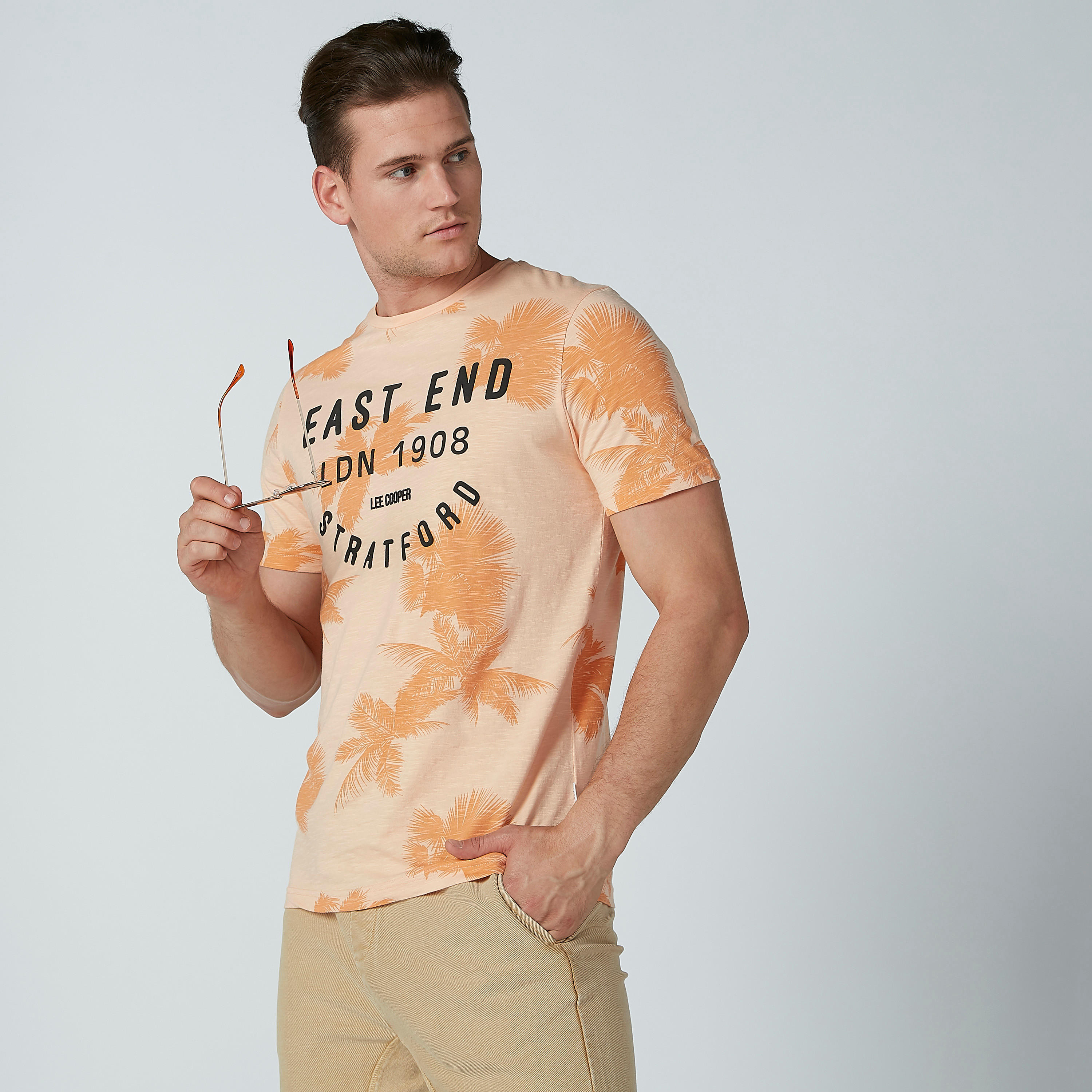 Lee Cooper Printed T-shirt with Crew Neck and Short Sleeves-men-clothing-tshirtsandpolos-tshirts-image-3