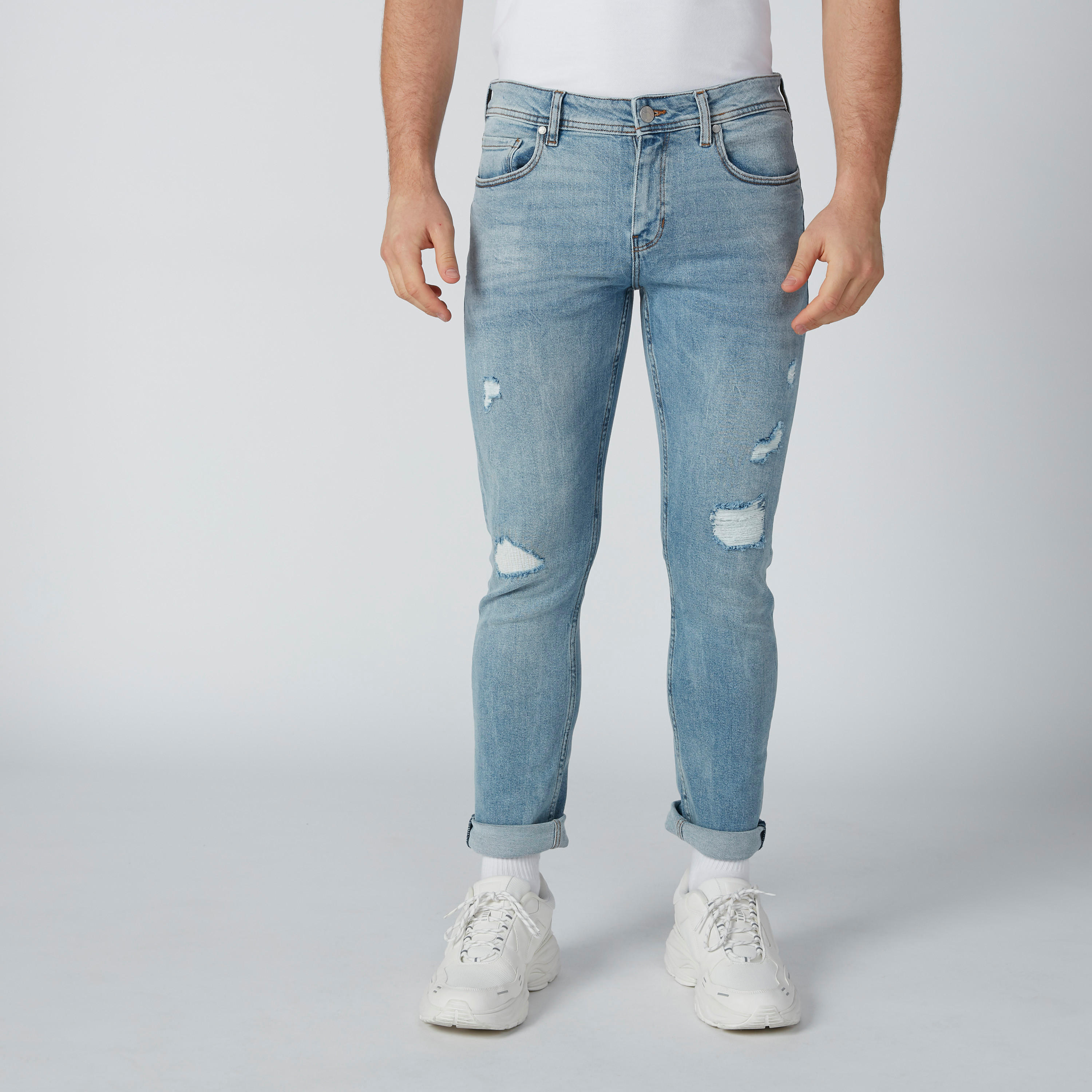 بنطال جينز بتصميم ممزّق وزر إغلاق وجيوب من لي كوبر-men-clothing-bottoms-jeans-image-3