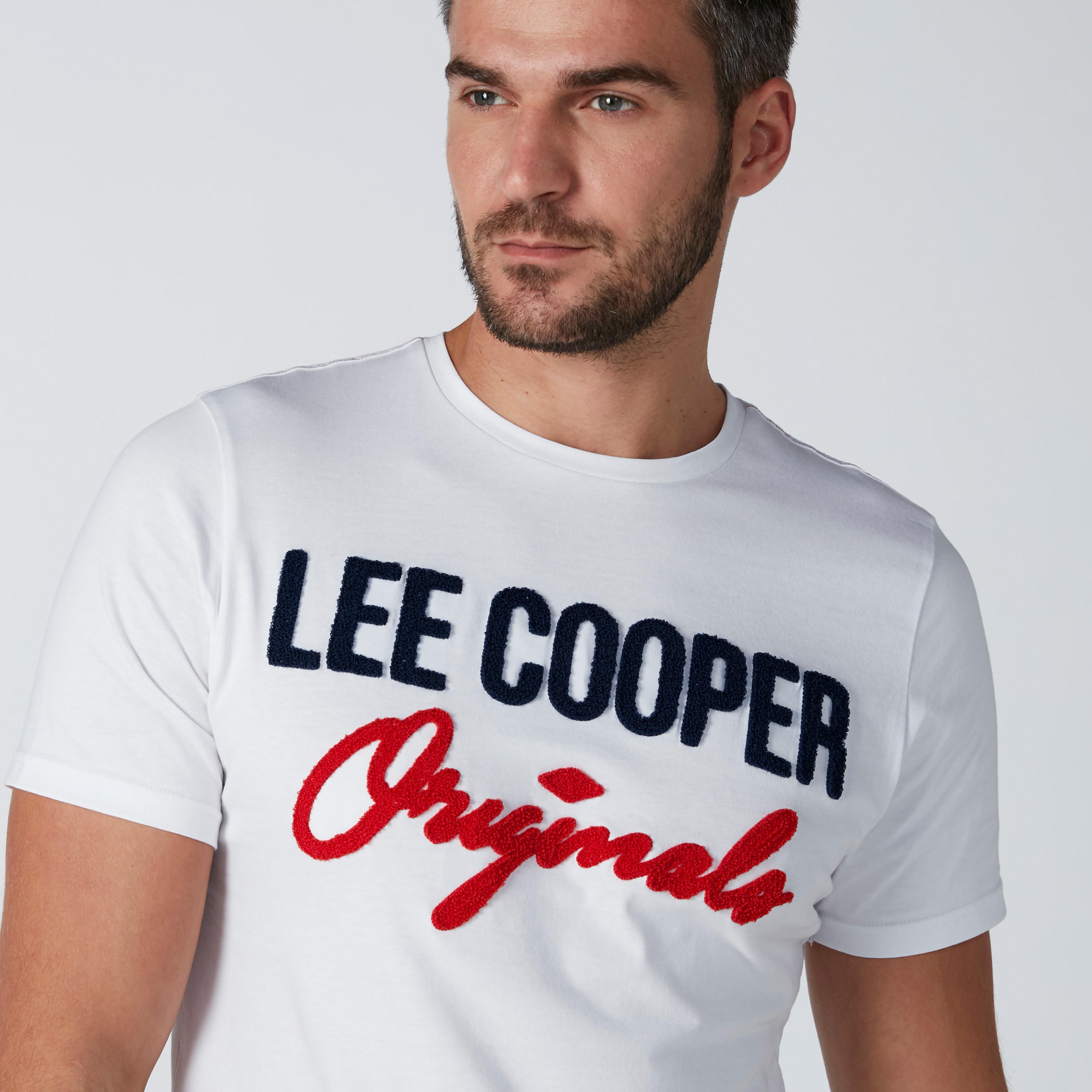 Lee Cooper Embroidered T-Shirt with Short Sleeves-men-clothing-tshirtsandpolos-tshirts-image-1