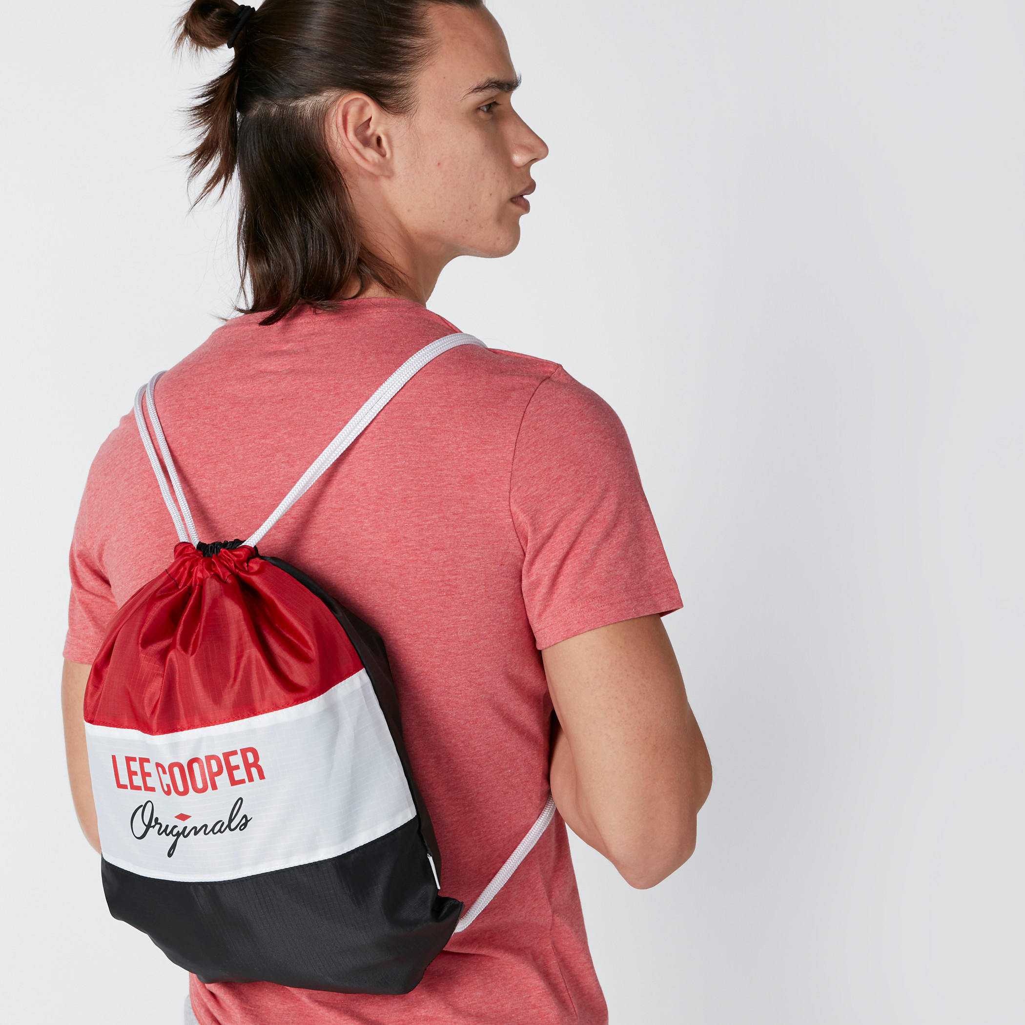 Lee Cooper Printed Backpack with Drawstring Closure-men-bags-image-2
