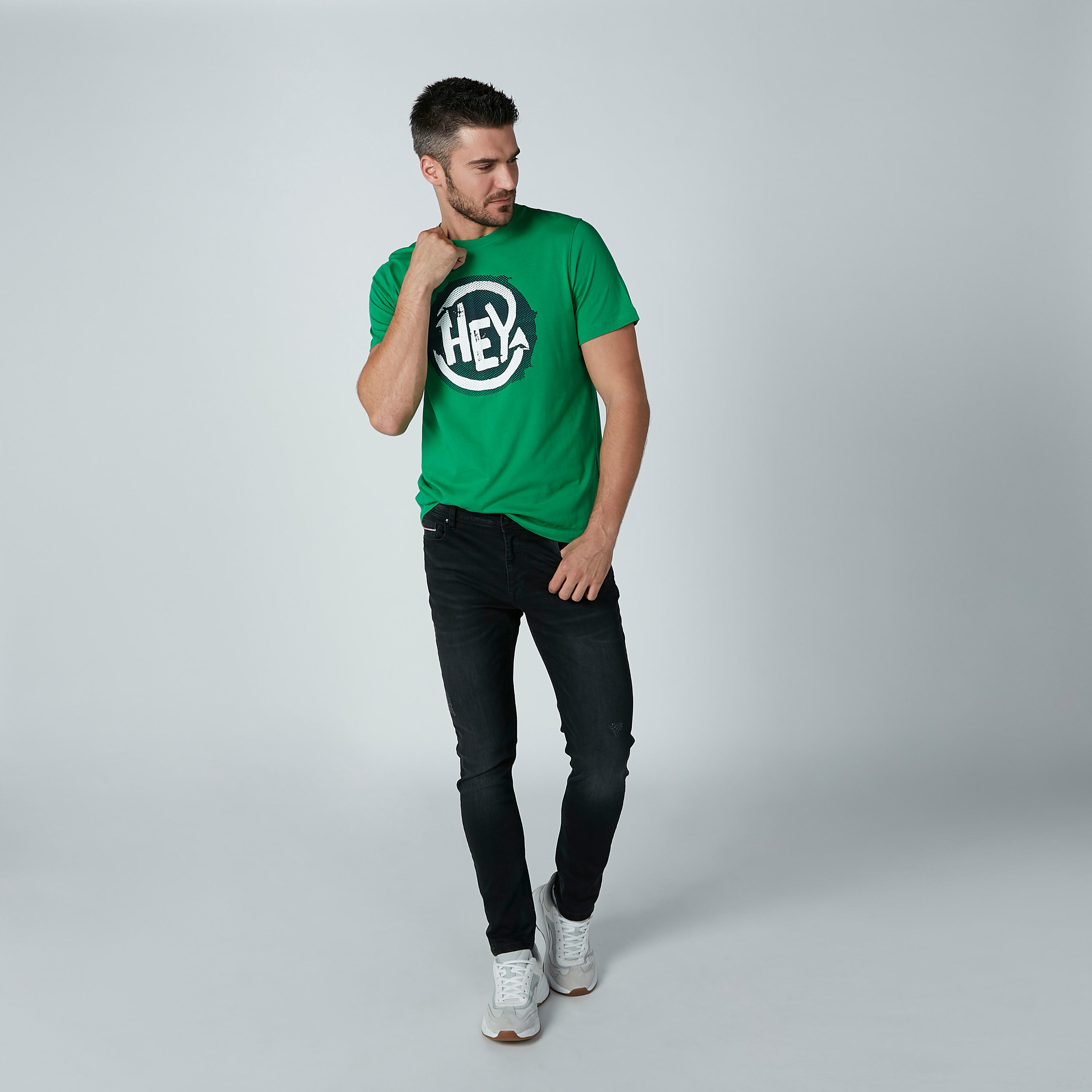 بنطال جينز سادة طويل بتصميم ممزّق وجيوب من لي كوبر-men-clothing-bottoms-jeans-image-1