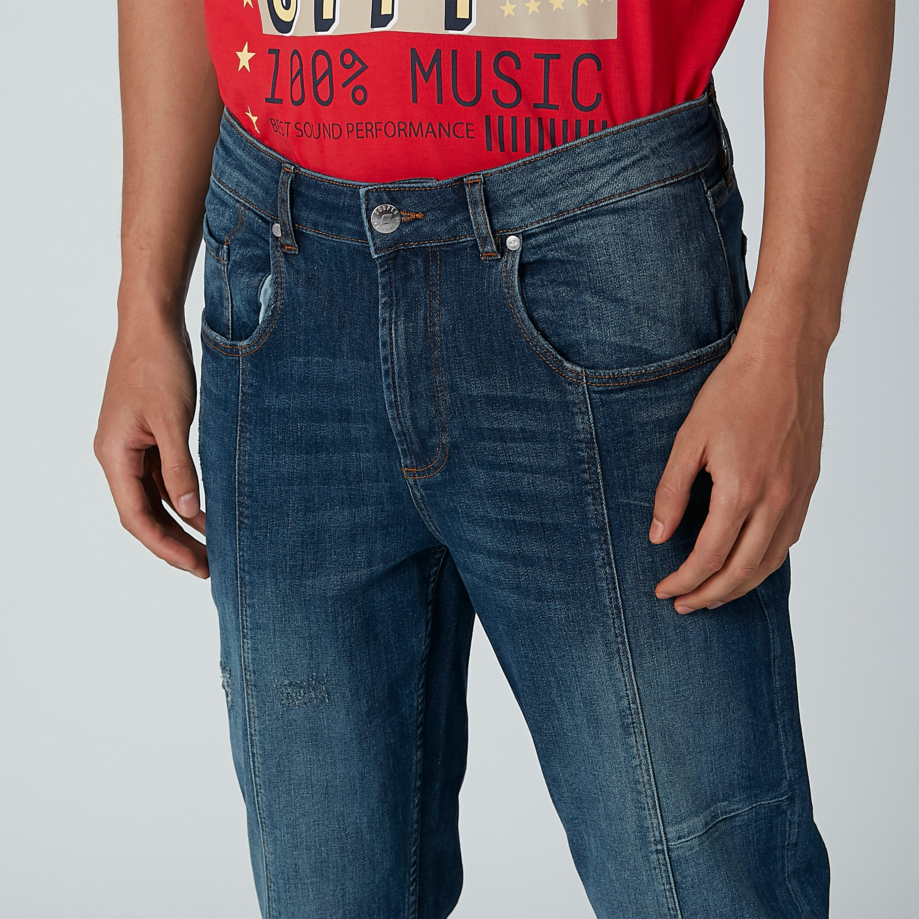 بنطال جينز طويل بجيوب وحلقات للحزام من لي كوبر-men-clothing-bottoms-jeans-image-3