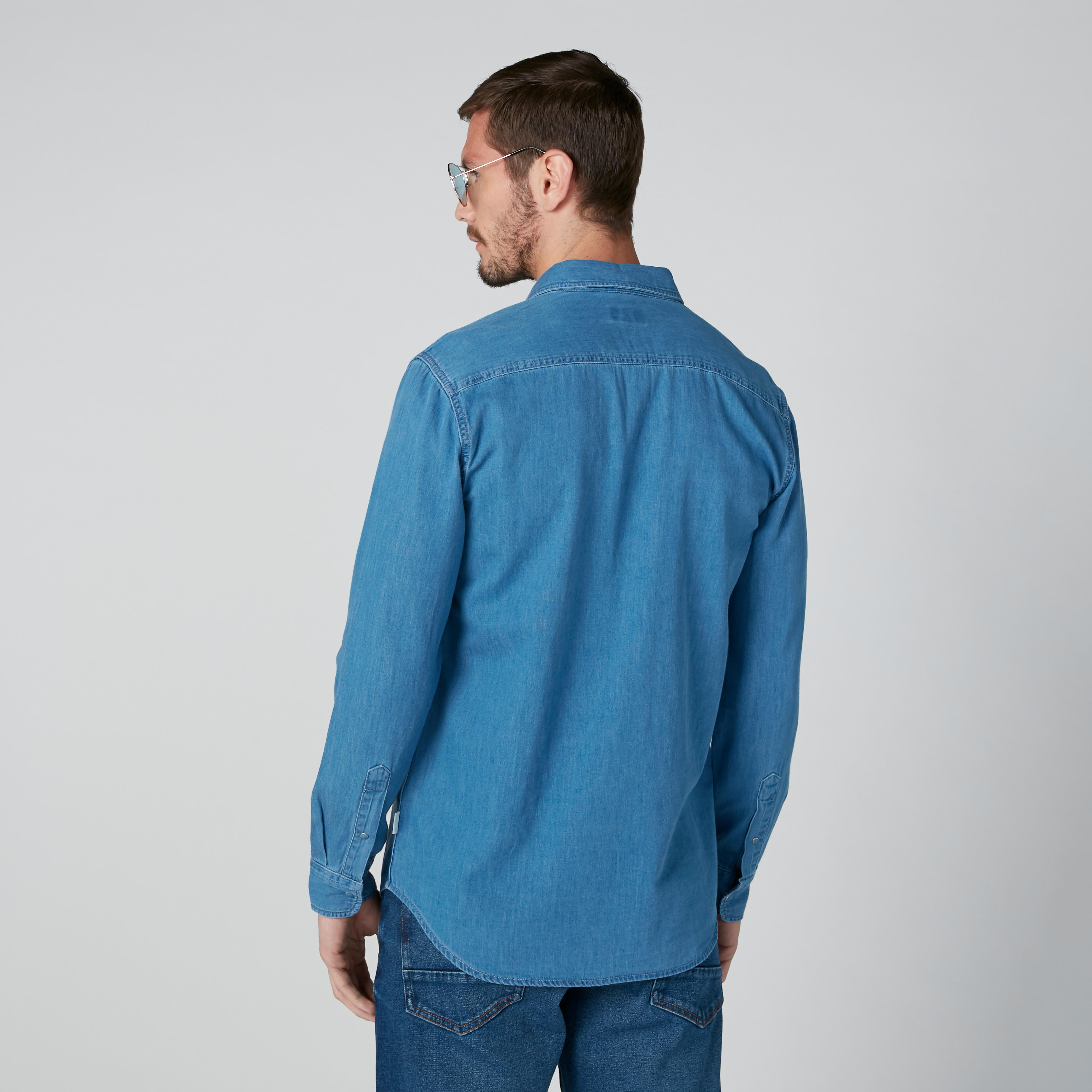 قميص بأكمام طويلة وجيوب من لي كوبر-men-clothing-shirts-image-2