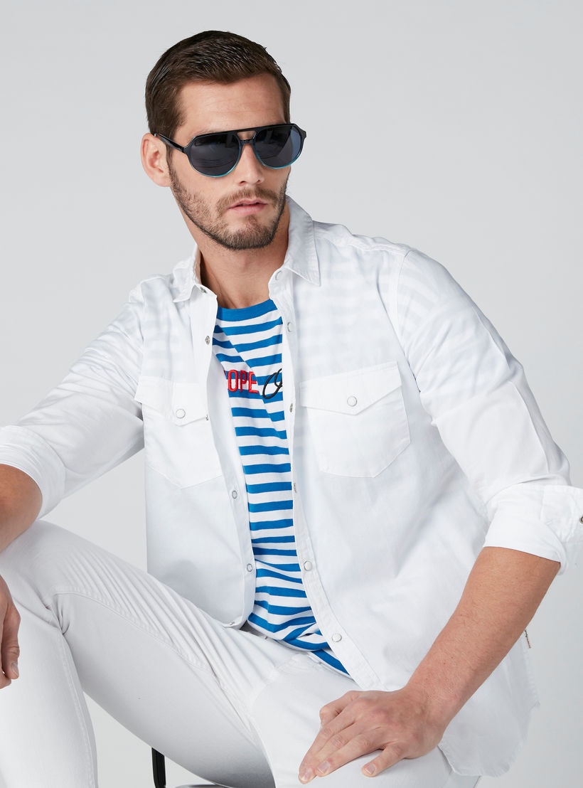 قميص بأكمام طويلة وجيوب من لي كوبر-men-clothing-shirts-image-1
