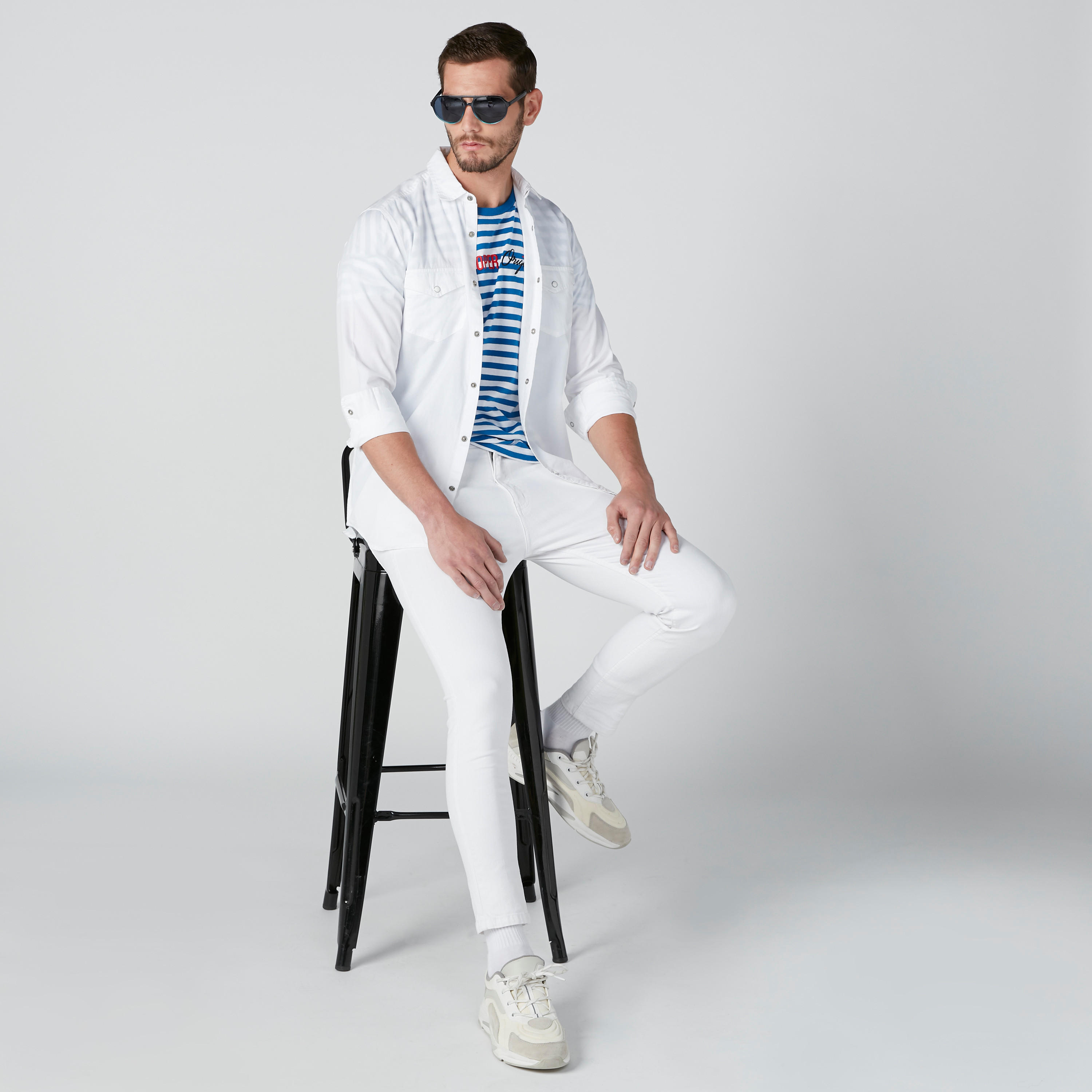 قميص بأكمام طويلة وجيوب من لي كوبر-men-clothing-shirts-image-3