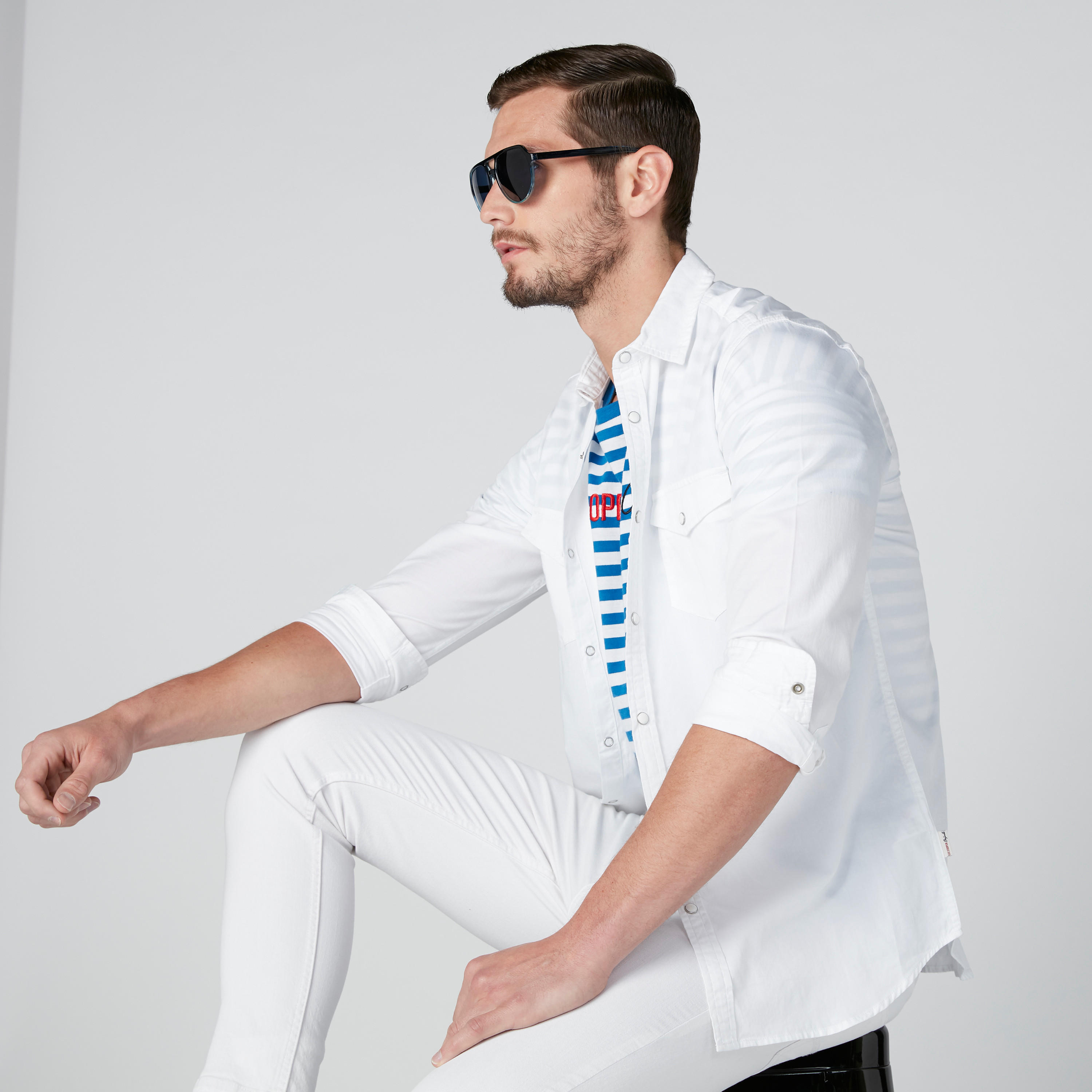 قميص بأكمام طويلة وجيوب من لي كوبر-men-clothing-shirts-image-4