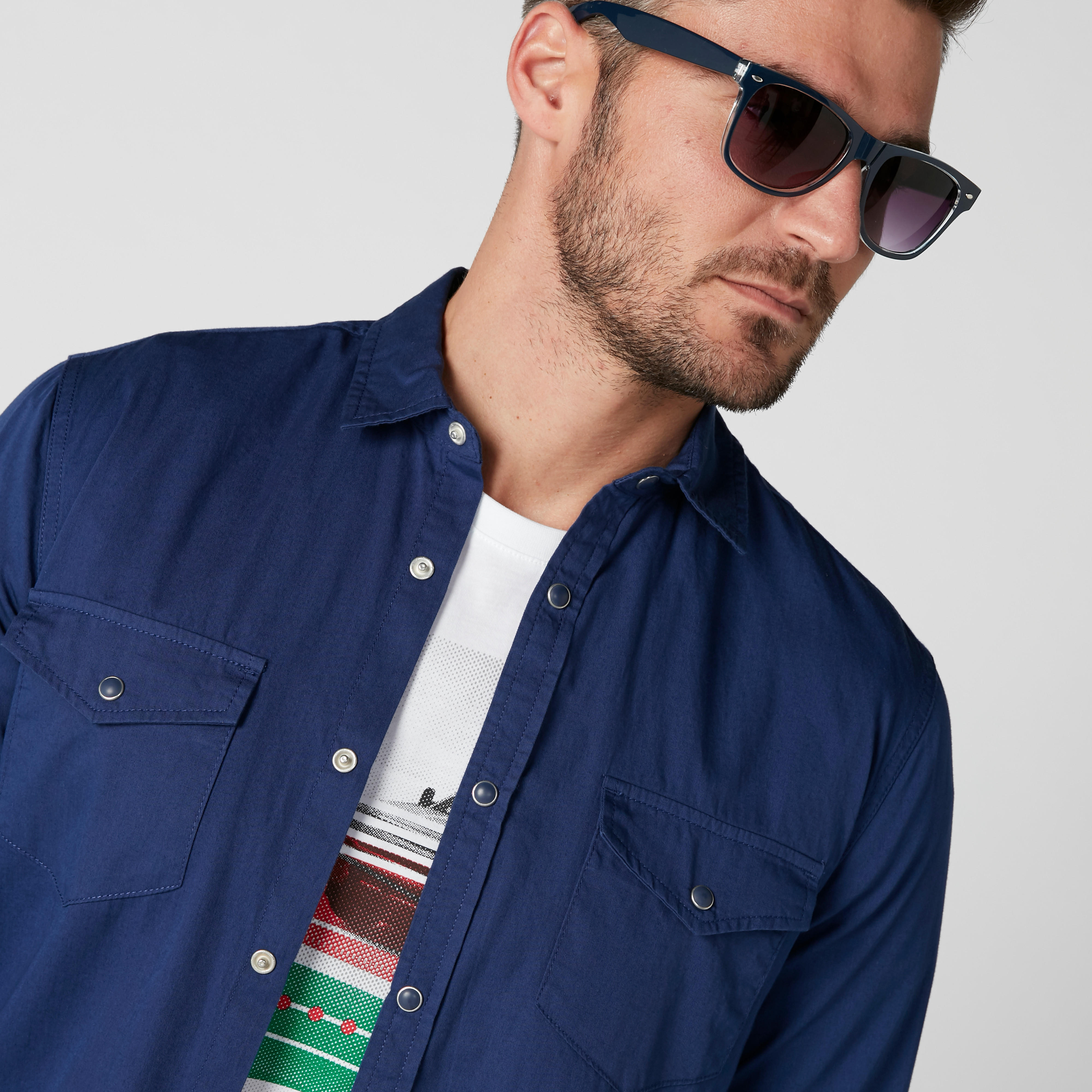 قميص بأكمام طويلة وجيوب من لي كوبر-men-clothing-shirts-image-2