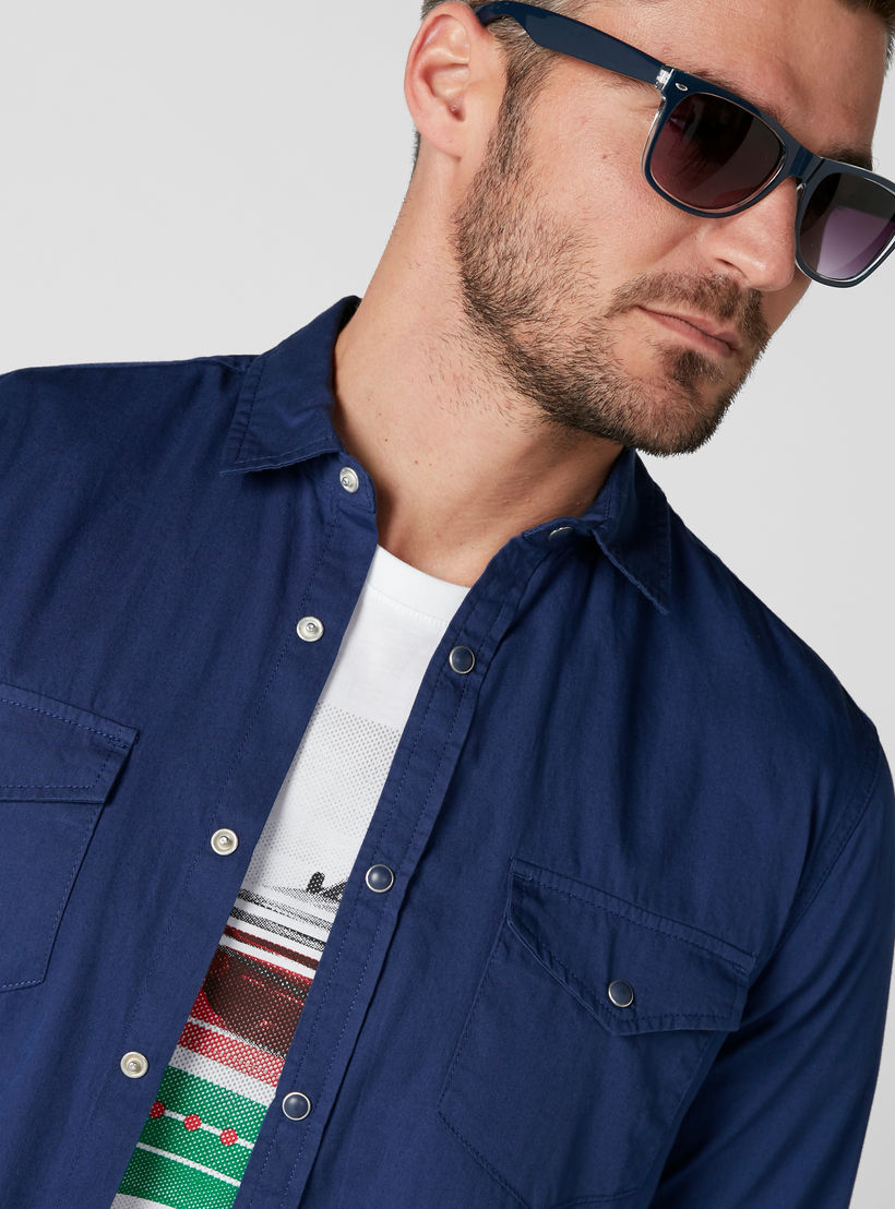 قميص بأكمام طويلة وجيوب من لي كوبر-men-clothing-shirts-image-2