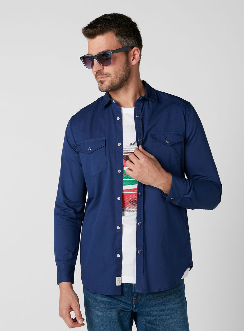 قميص بأكمام طويلة وجيوب من لي كوبر-men-clothing-shirts-image-4