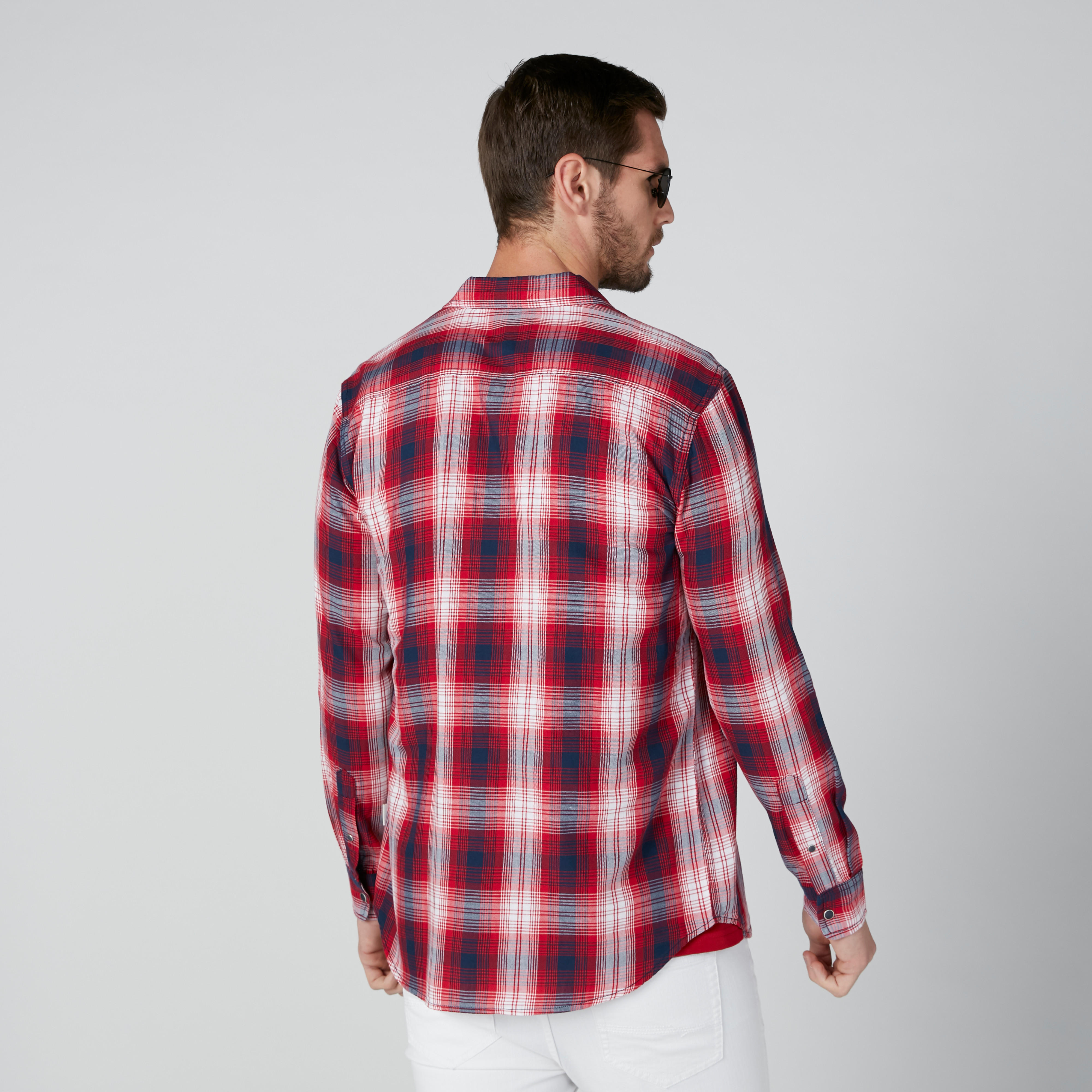 قميص كاروهات بأكمام طويلة وجيب من لي كوبر-men-clothing-shirts-image-6