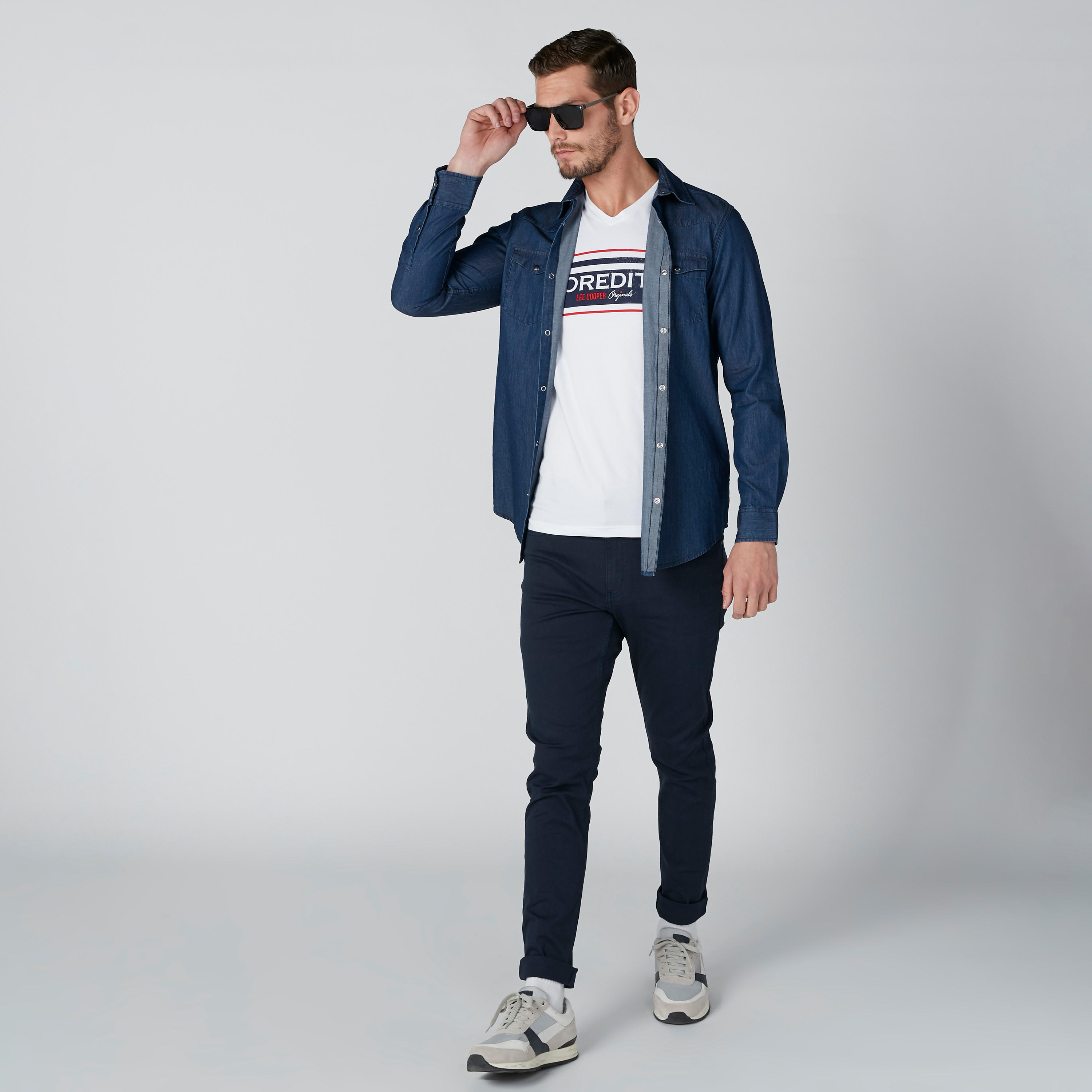 Lee Cooper Printed T-Shirt with V-Neck-men-clothing-tshirtsandpolos-tshirts-image-1