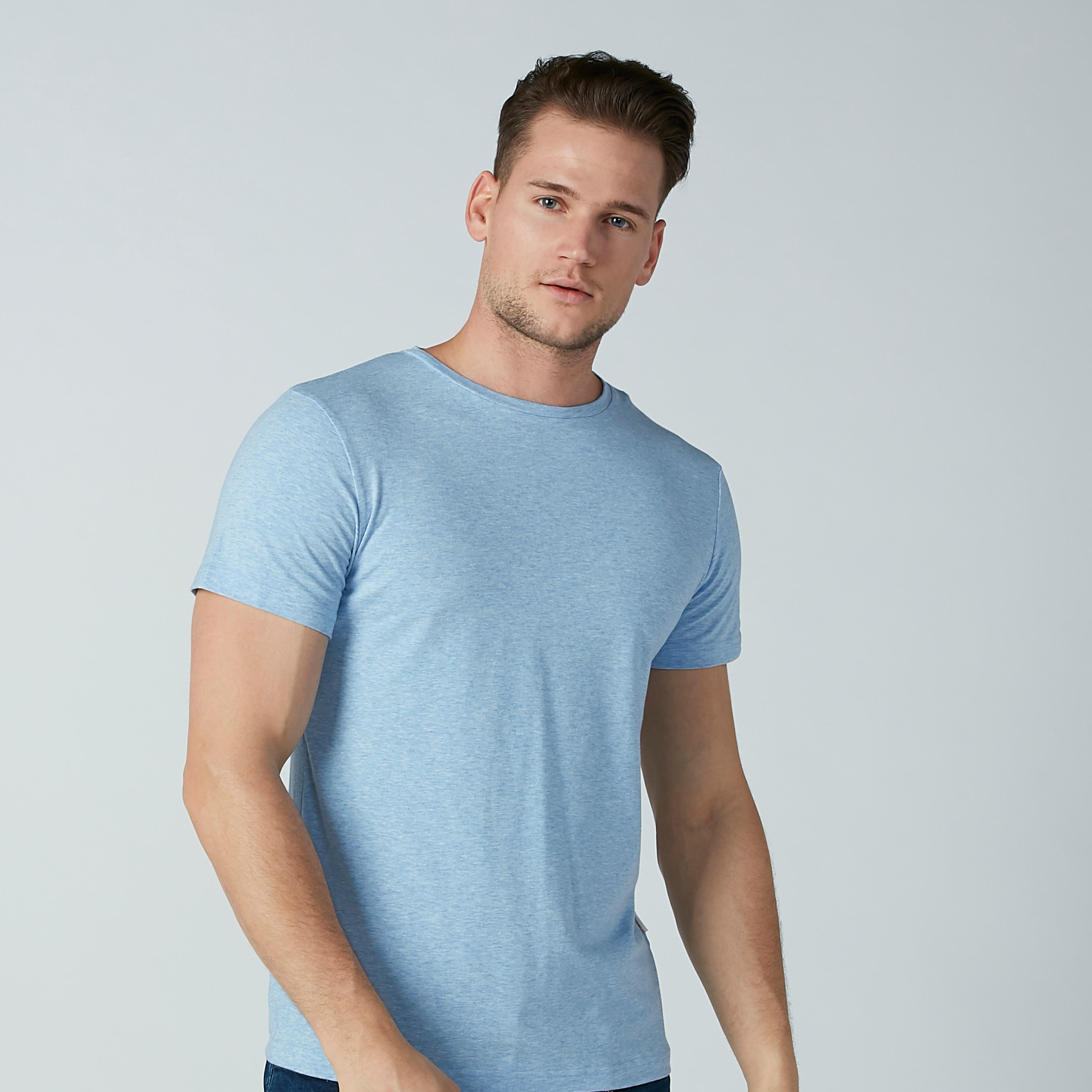 Lee Cooper Solid T-Shirt with Round Neck and Short Sleeves-men-clothing-tshirtsandpolos-tshirts-image-1