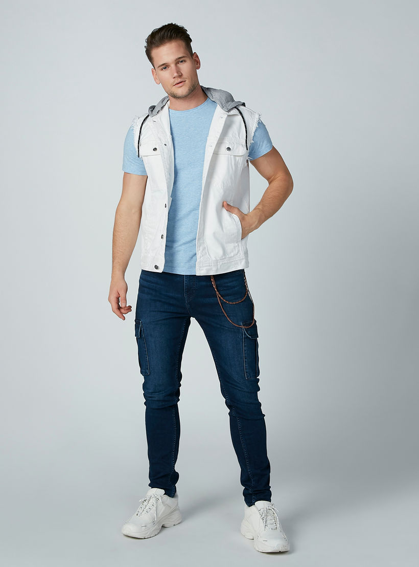 Lee Cooper Solid T-Shirt with Round Neck and Short Sleeves-men-clothing-tshirtsandpolos-tshirts-image-2