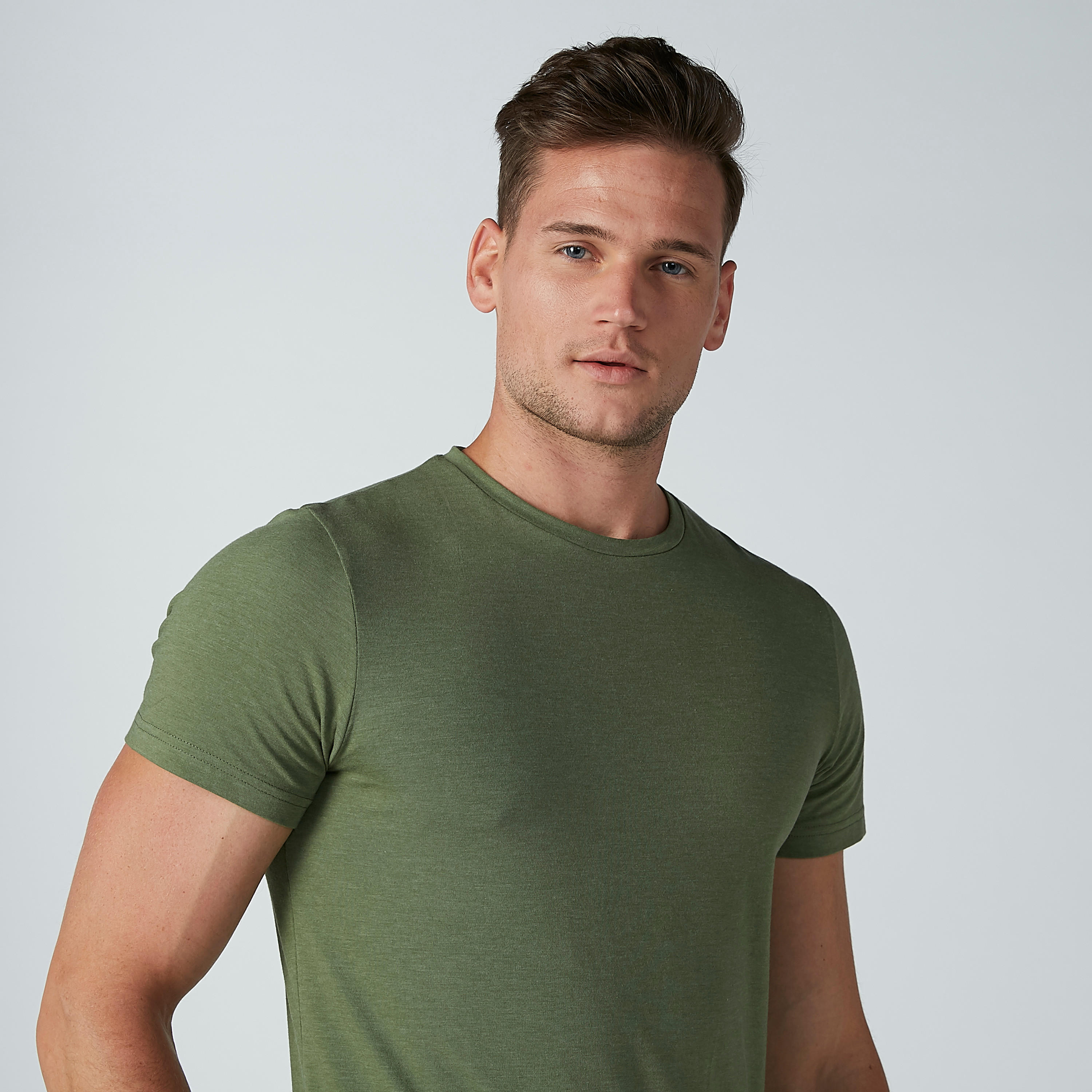 Lee Cooper Plain T-shirt with Round Neck and Short Sleeves-men-clothing-tshirtsandpolos-tshirts-image-1